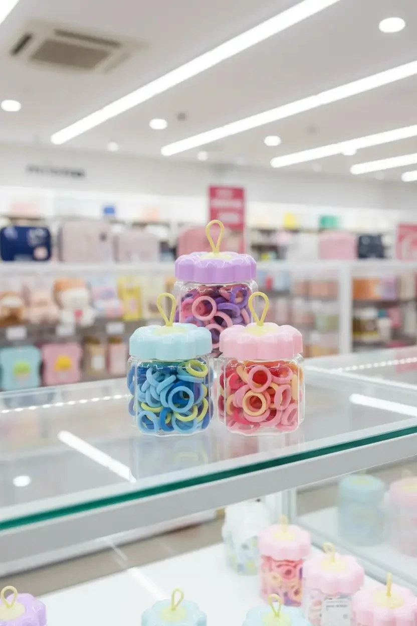 Miniso Lisanslı Temel Seri Saç Tokası Seti (80 Adet) – Düzenleyici Kavanozda Renkli Set