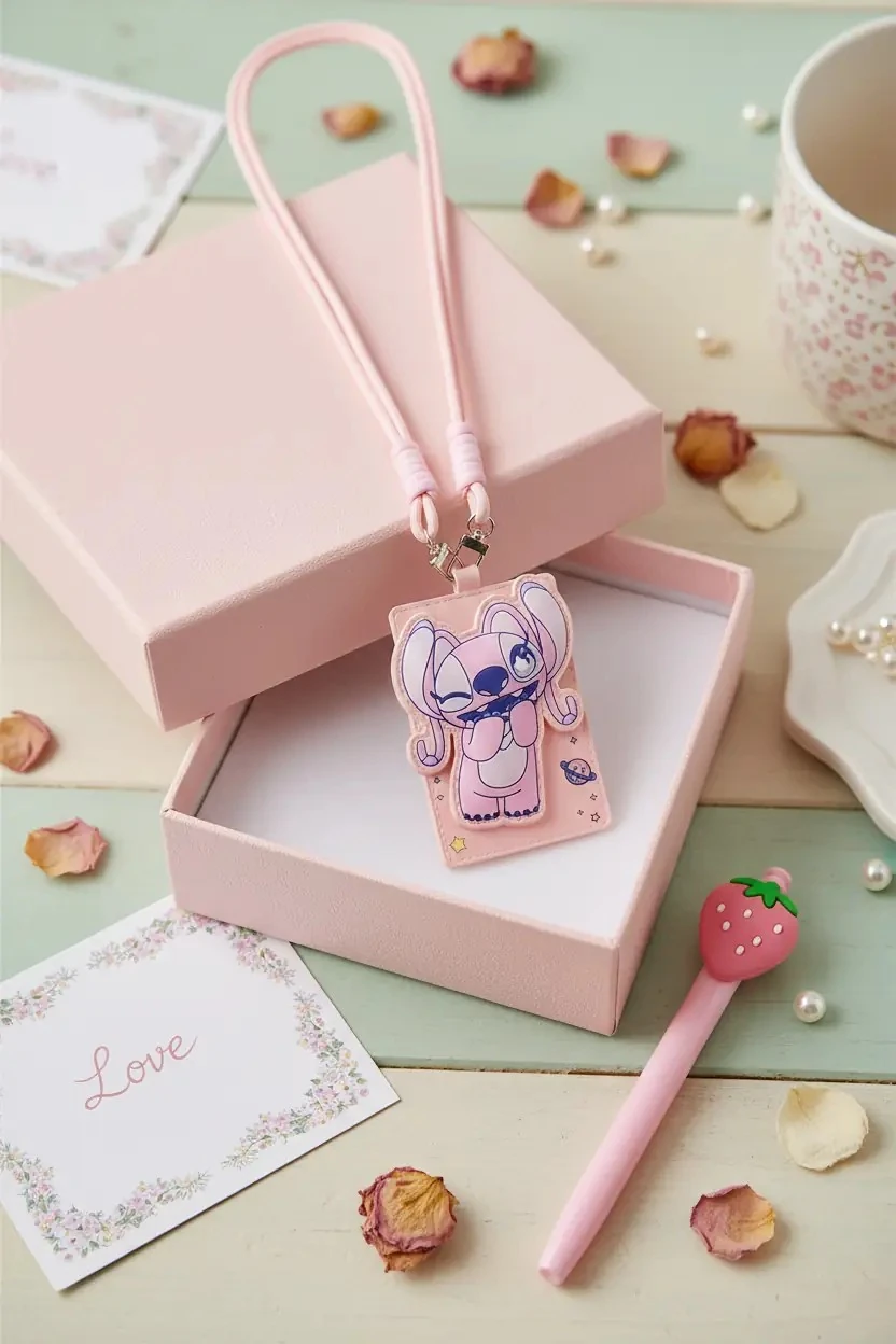 Disney Angel Lisanslı Kart Tutuculu Anahtarlık – Boyun Askılı Şehir Ve Okul Aksesuarı 18,5 Cm