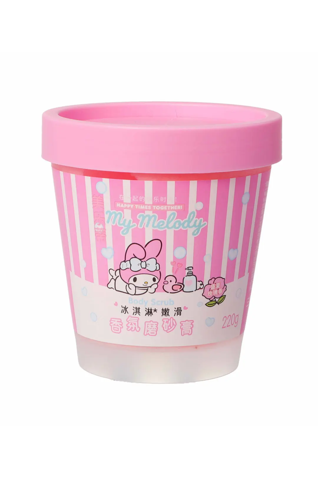 MINISO Sanrio Lisanslı My Melody Işıltılı Vücut Peelingi – Yaz Gülü Aromalı
