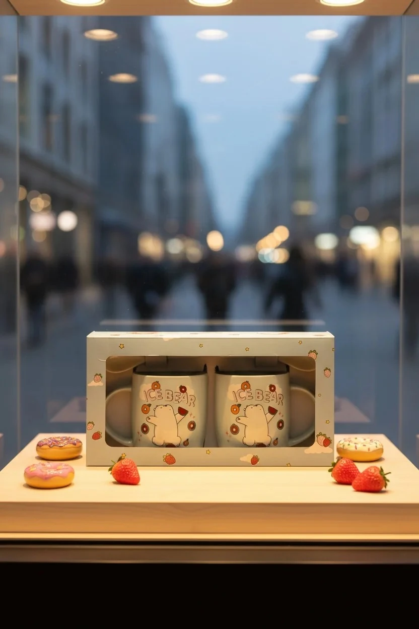 We Bare Bears Lisanslı Tatlı Serisi Kaşıklı Bardak Seti - 2 Adet