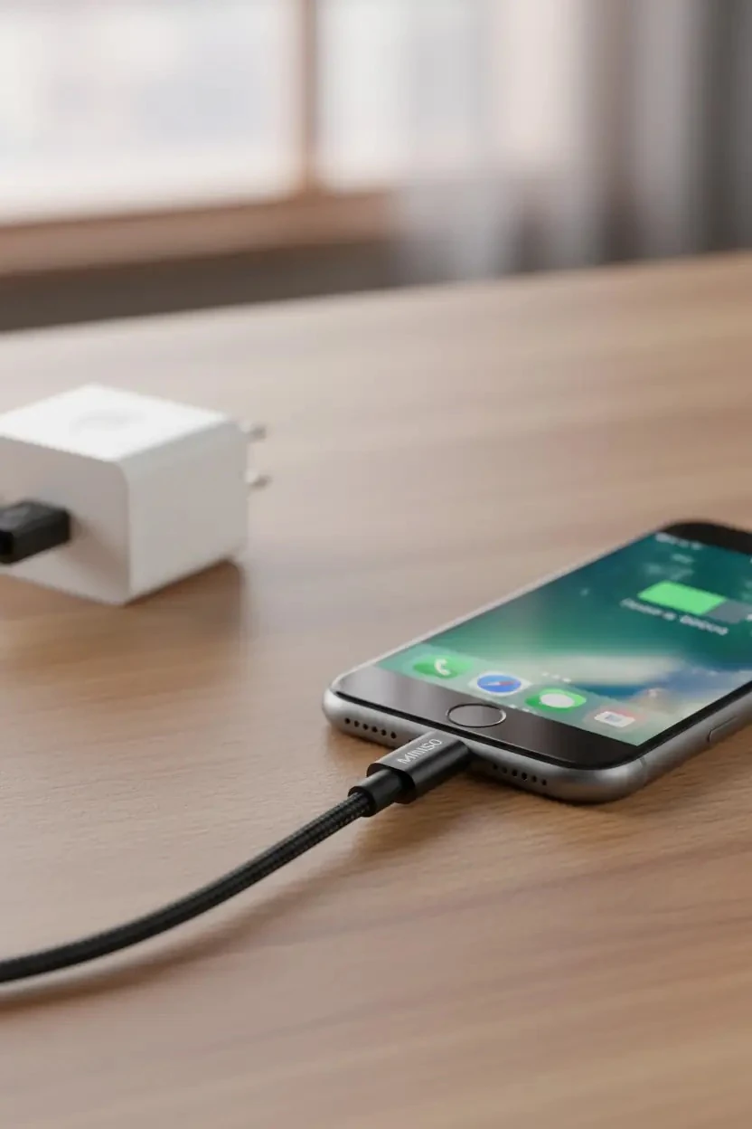 Miniso Lisanslı Apple Lightning USB Şarj Kablosu 100 Cm – 2.4A Hızlı Şarj MFi Sertifikalı