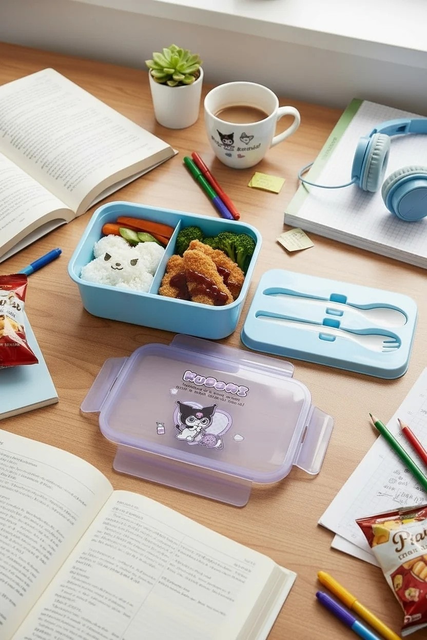 Sanrio Lisanslı Kuromi Tatlı Fabrikası Serisi Öğle Yemeği Kutusu 1200mL