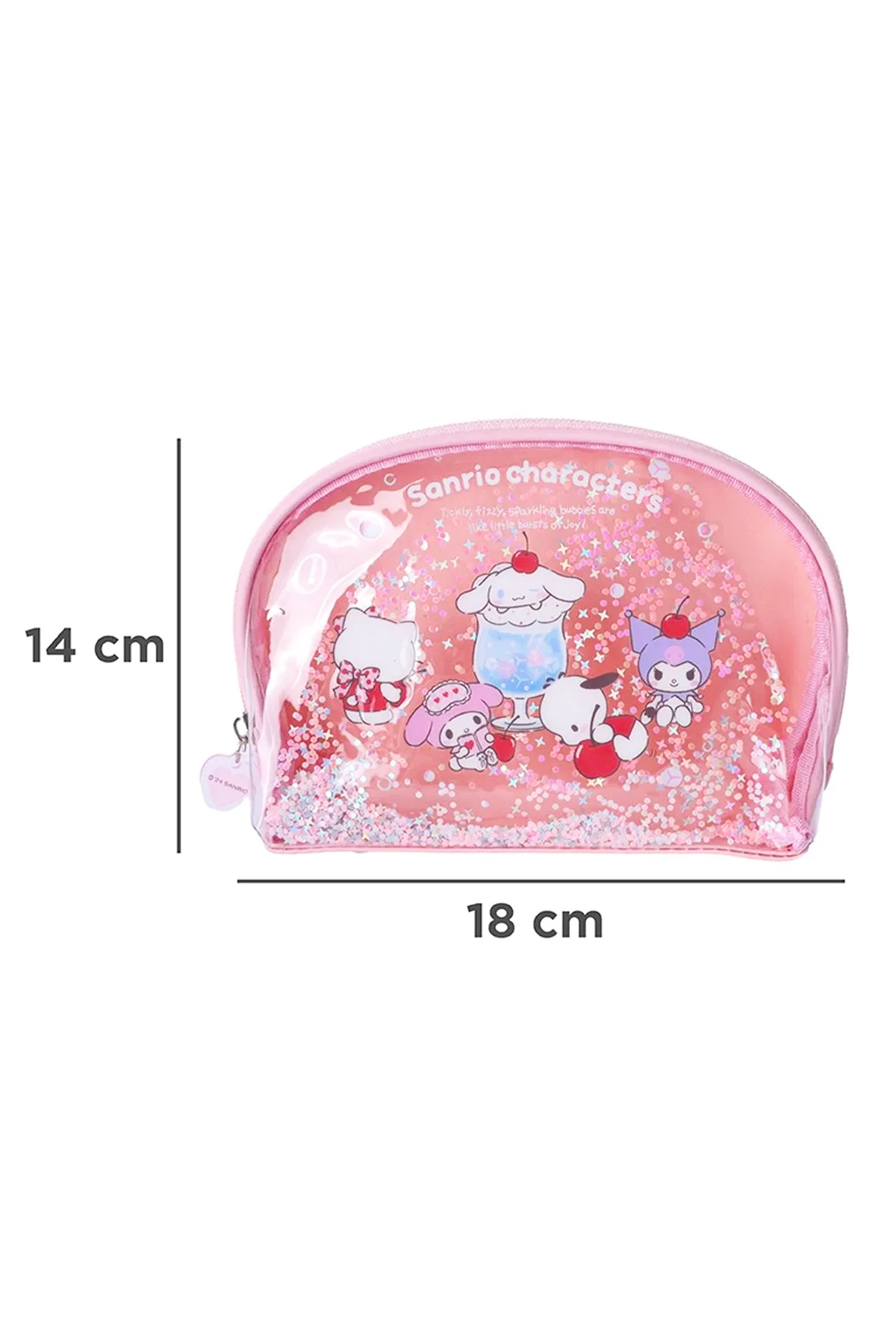 Sanrio Lisanslı Renkli Yaz Serisi Şeffaf Parıltılı Makyaj Çantası