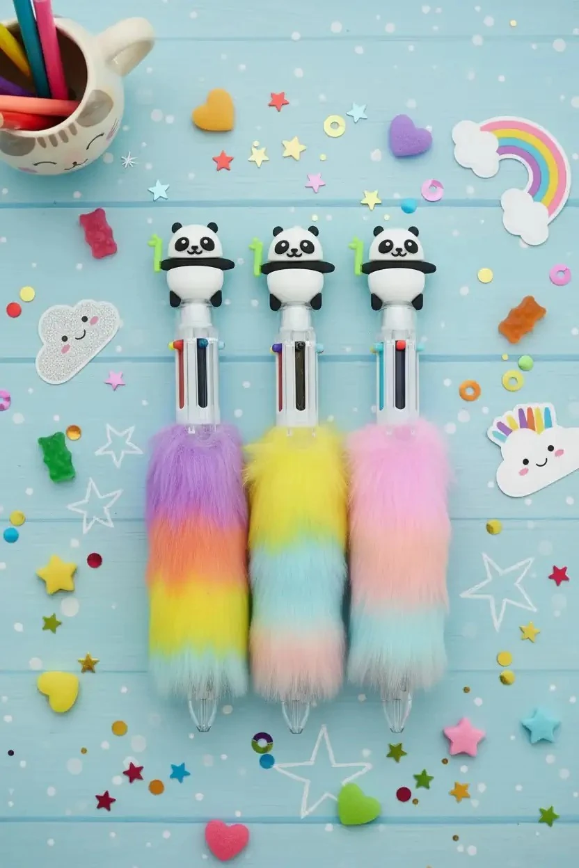Sevimli Panda 6 Renk Tükenmez Kalem