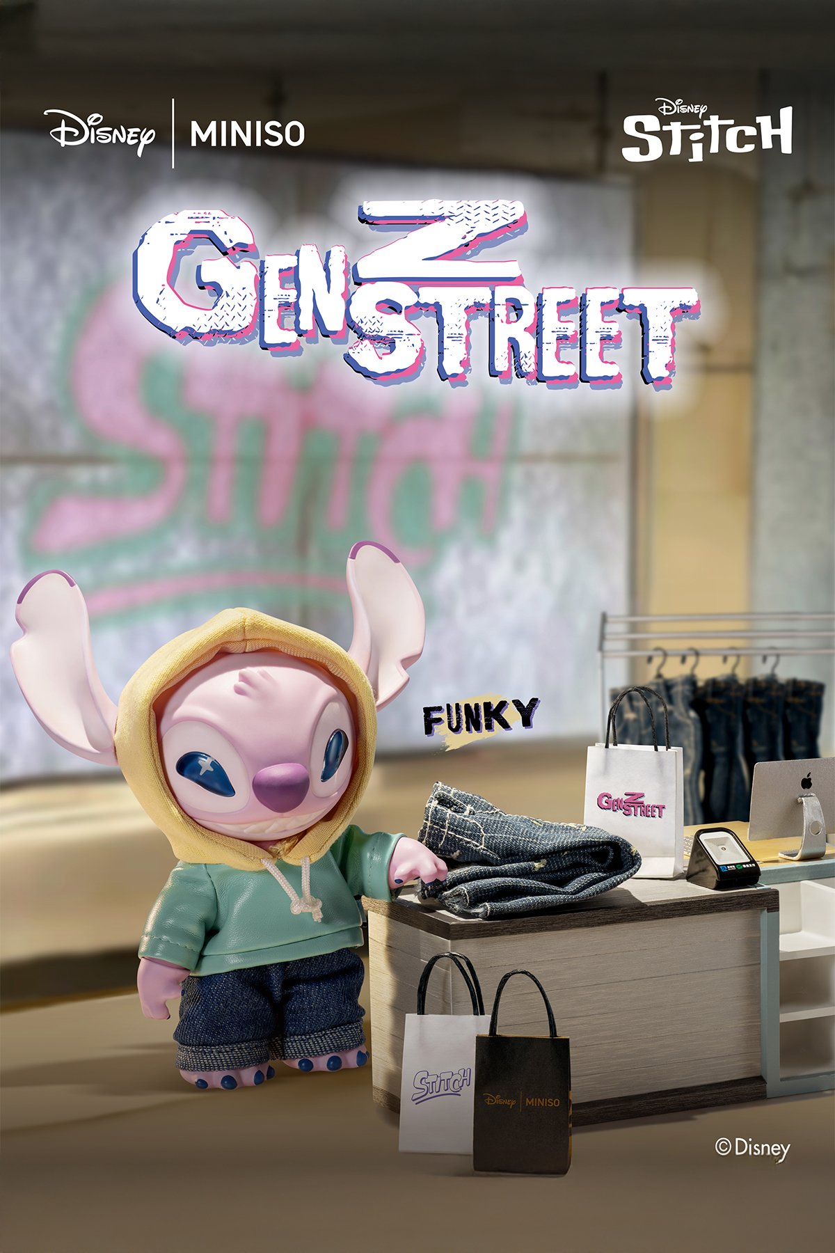 Disney Stitch Lisanslı GenZ Sokak Serisi Sürpriz Çanta Süsü -Anahtarlık - Blind Box