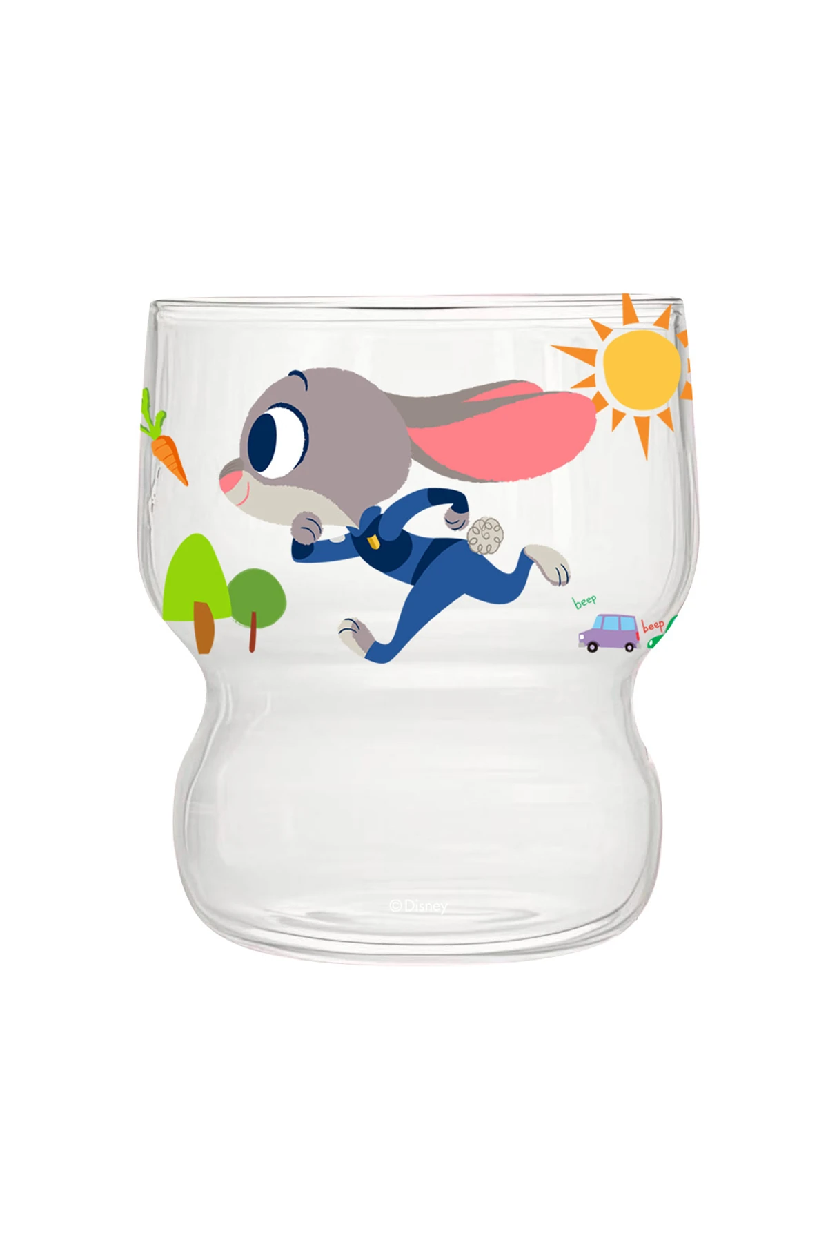 Disney Zootropolis Lisanslı Judy Hopps Borosilikat Cam Bardak – Estetik Şeffaf Su Bardağı 300 mL