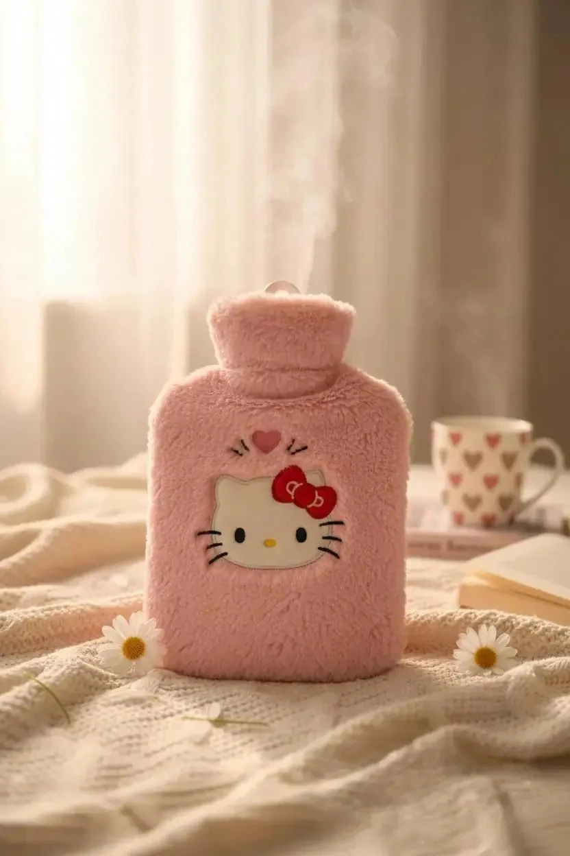 Sanrio Lisanslı Hello Kitty Sıcak Su Torbası – Sevimli Karakterli Ev Yaşam Rahatlama Örtüsü