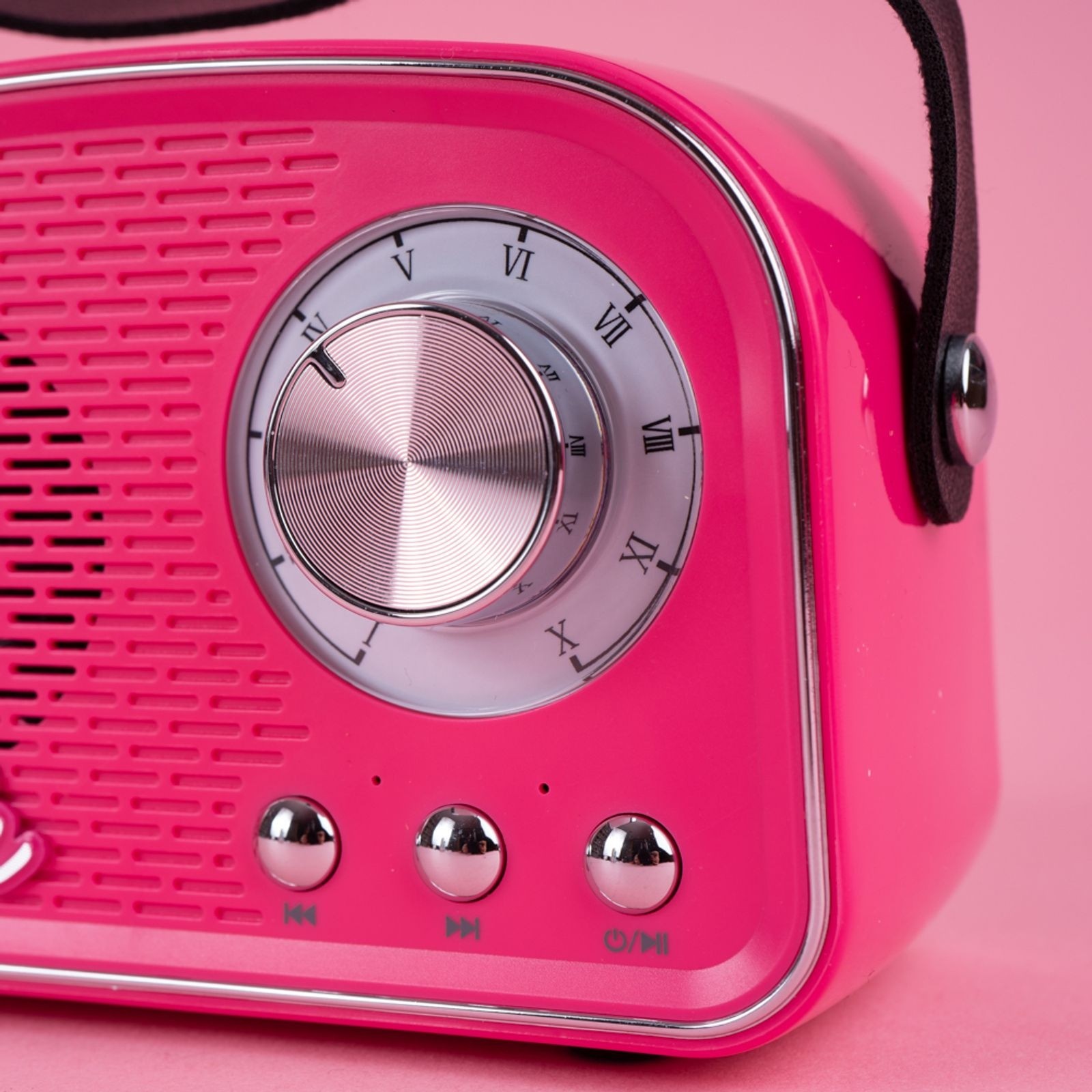 Barbie Hayranlarına Özel Lisanslı Retro Tarz Lisanslı Bluetooth Hoparlör - Fuşya