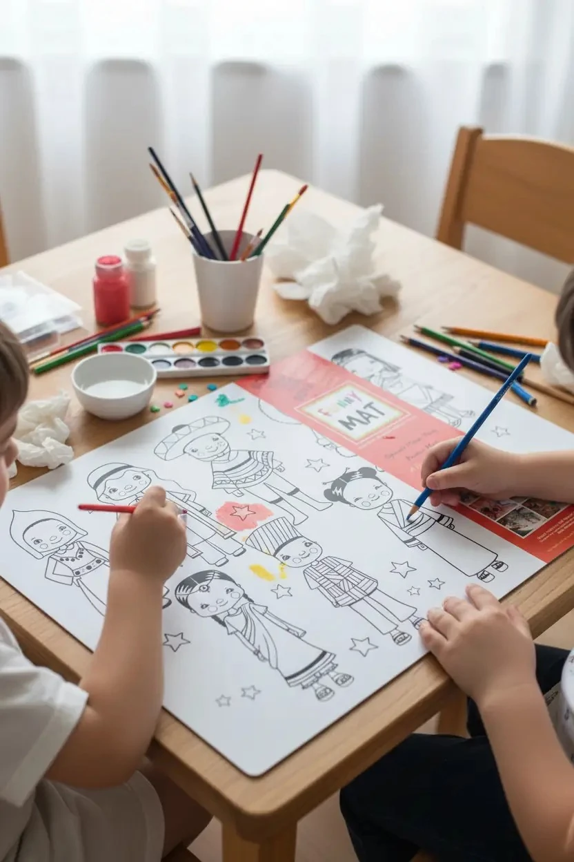 Akademi Çocuk Funny Mat Dünya Çocukları – 48x33,5 cm Silinebilir Aktivite Matı