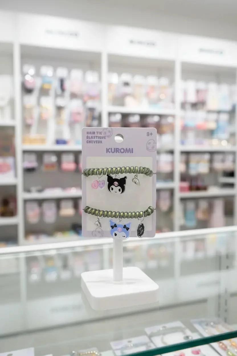 Sanrio Lisanslı 2'li Spiral Saç Lastiği - Kuromi - Hello Kitty - My Melody - Cinnamoroll