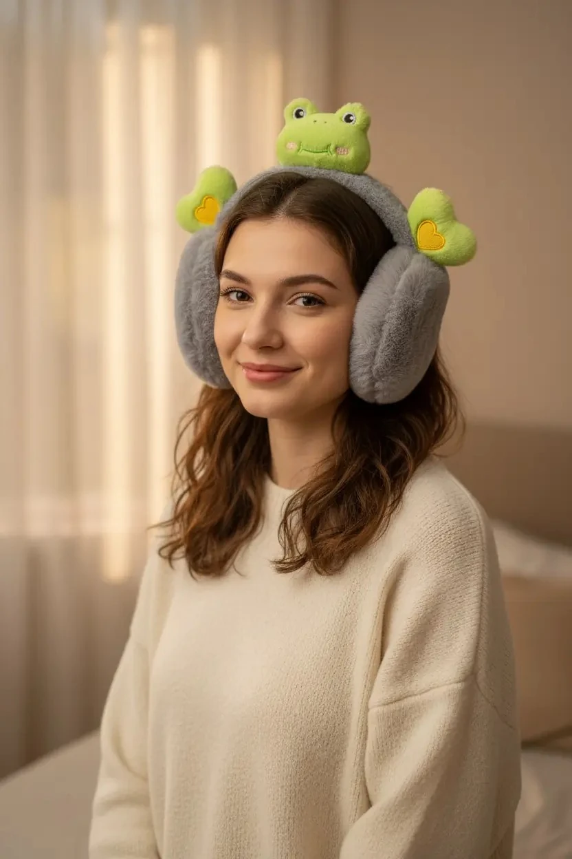 Kurbağa Figürlü Çocuk Kulaklık