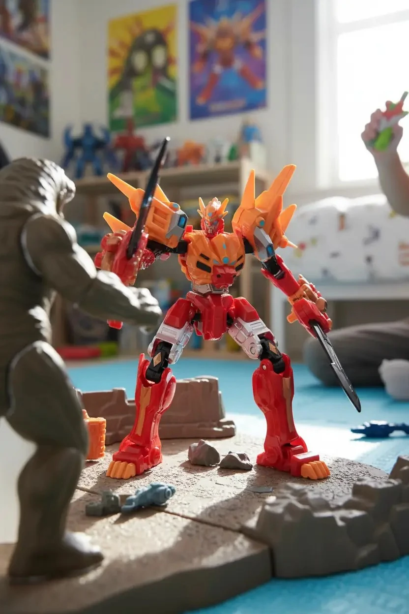 Miniso Lisanslı Dragon Force 3 Titanic Apebot Oyuncak – Dönüşebilir 37 Cm
