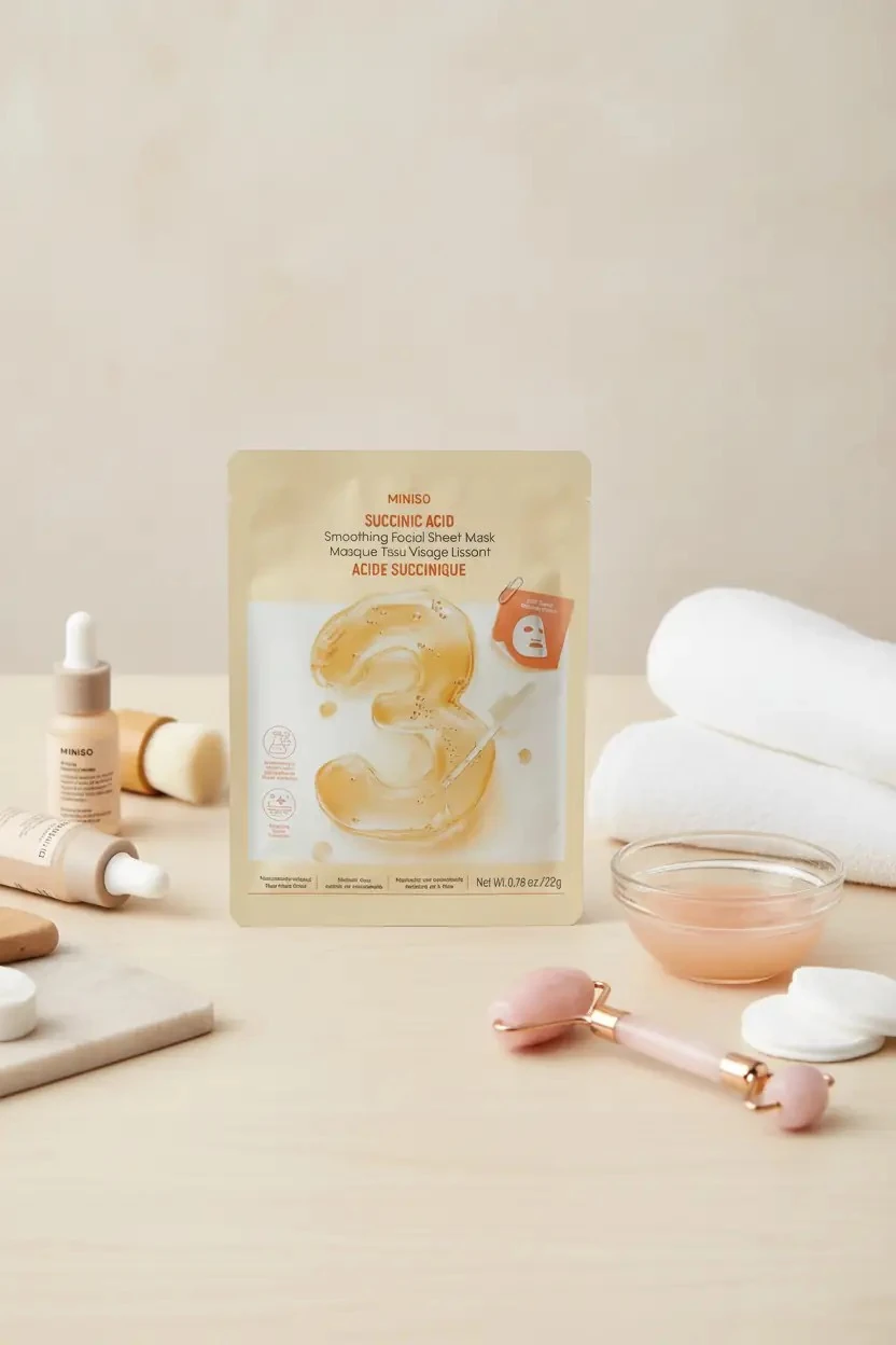 Miniso Lisanslı Süksinik Asit Pürüzsüzleştirici Yüz Maskesi – Pratik Cilt Bakımı