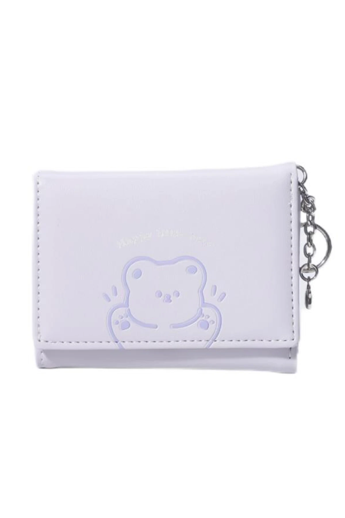 Küçük Ayı Serisi Üç Bölmeli Kadın Cüzdanı (Mor)