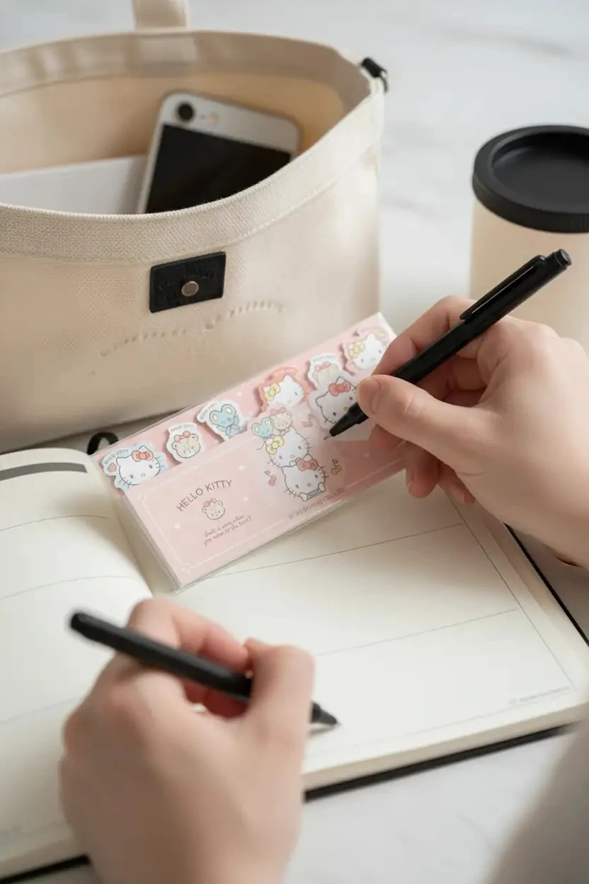 Sanrio Lisanslı Hello Kitty Yapışkanlı Not Kağıdı Seti – 3 Farklı Model