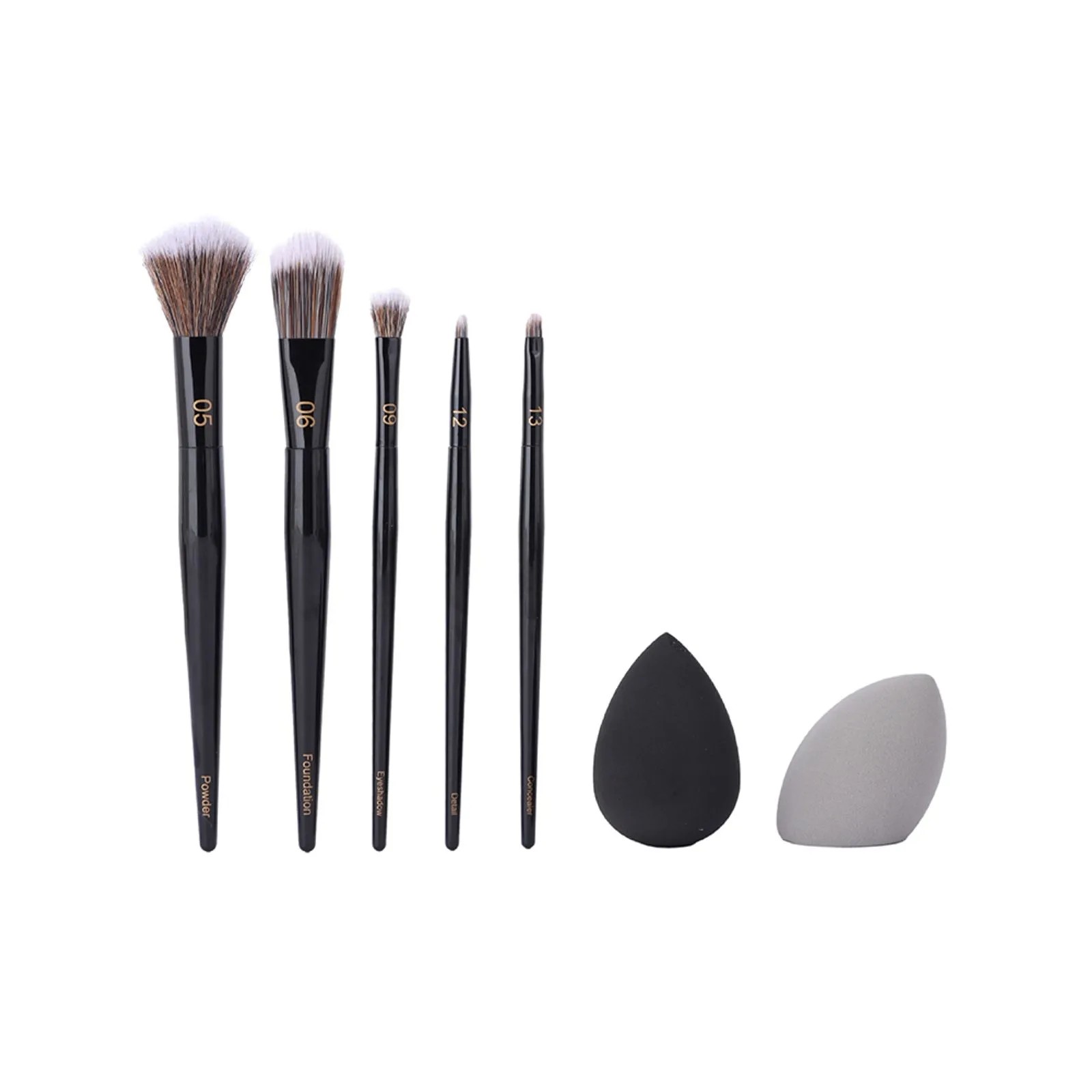 Black Gold Serisi Makyaj Fırçası ve Beauty Blender Seti