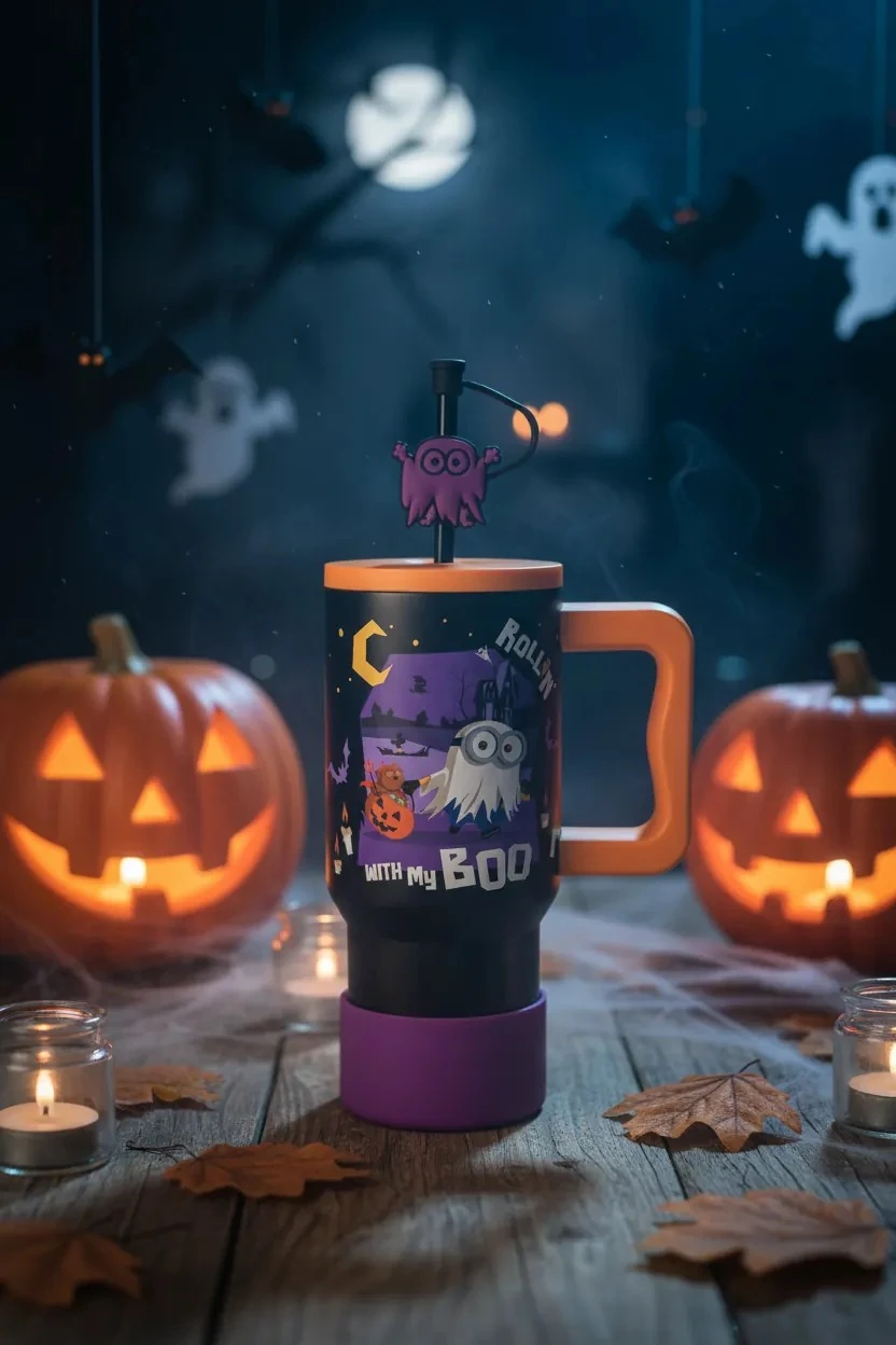 Minions Cadılar Bayramı Serisi Çift Cidarlı Plastik Su Kabı