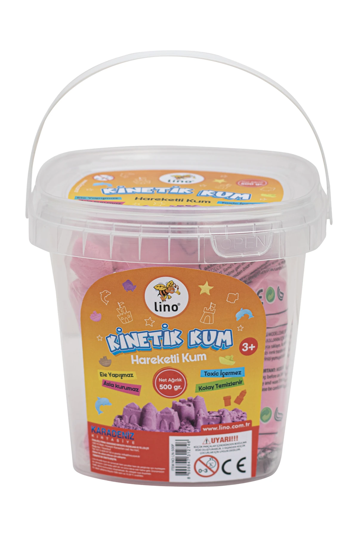 Lino Kinetik Kum 500 Gr - Pembe Kova