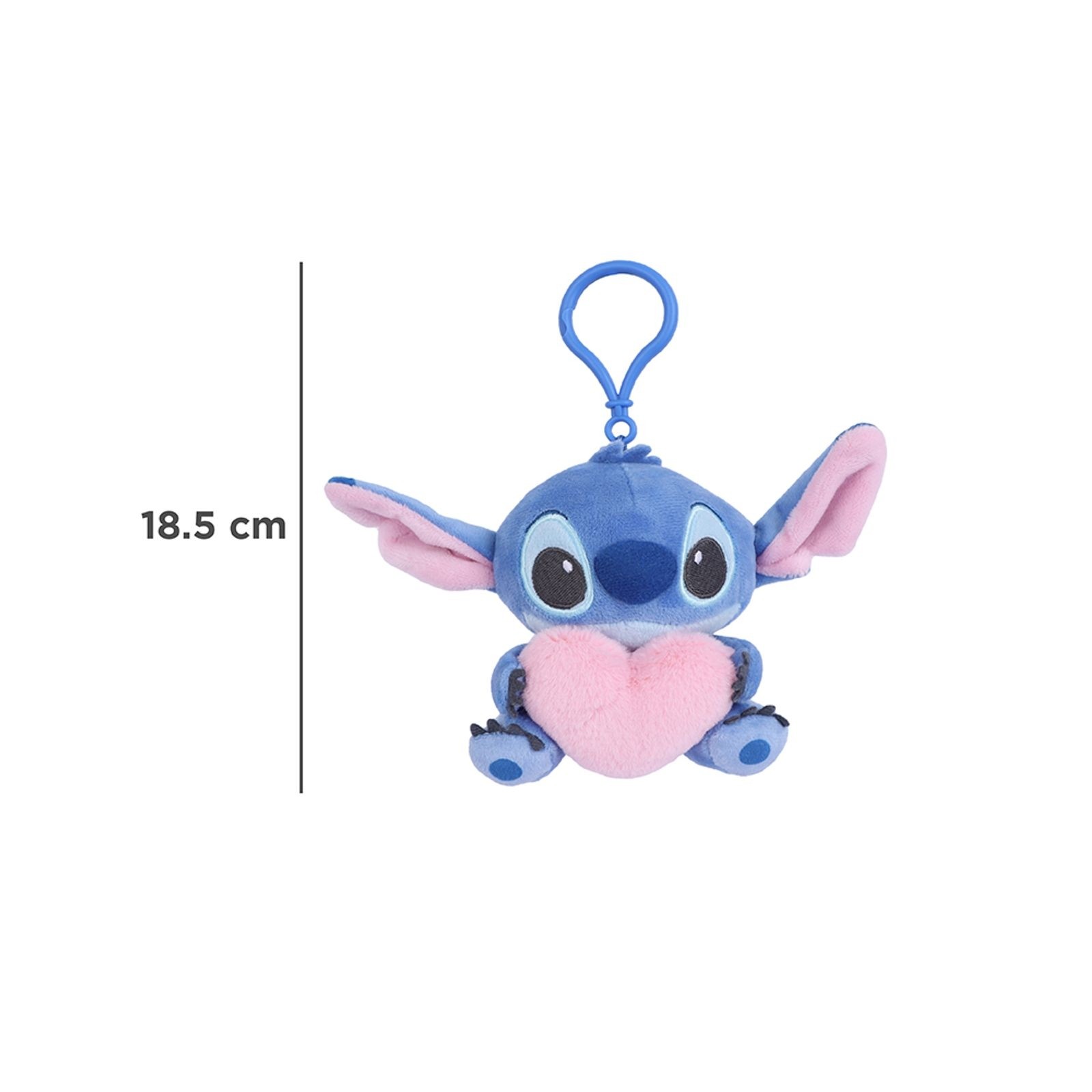 Disney Lilo&Stitch Lisanslı Kalp Figürlü Peluş Çanta Süsü Anahtarlık - Stitch