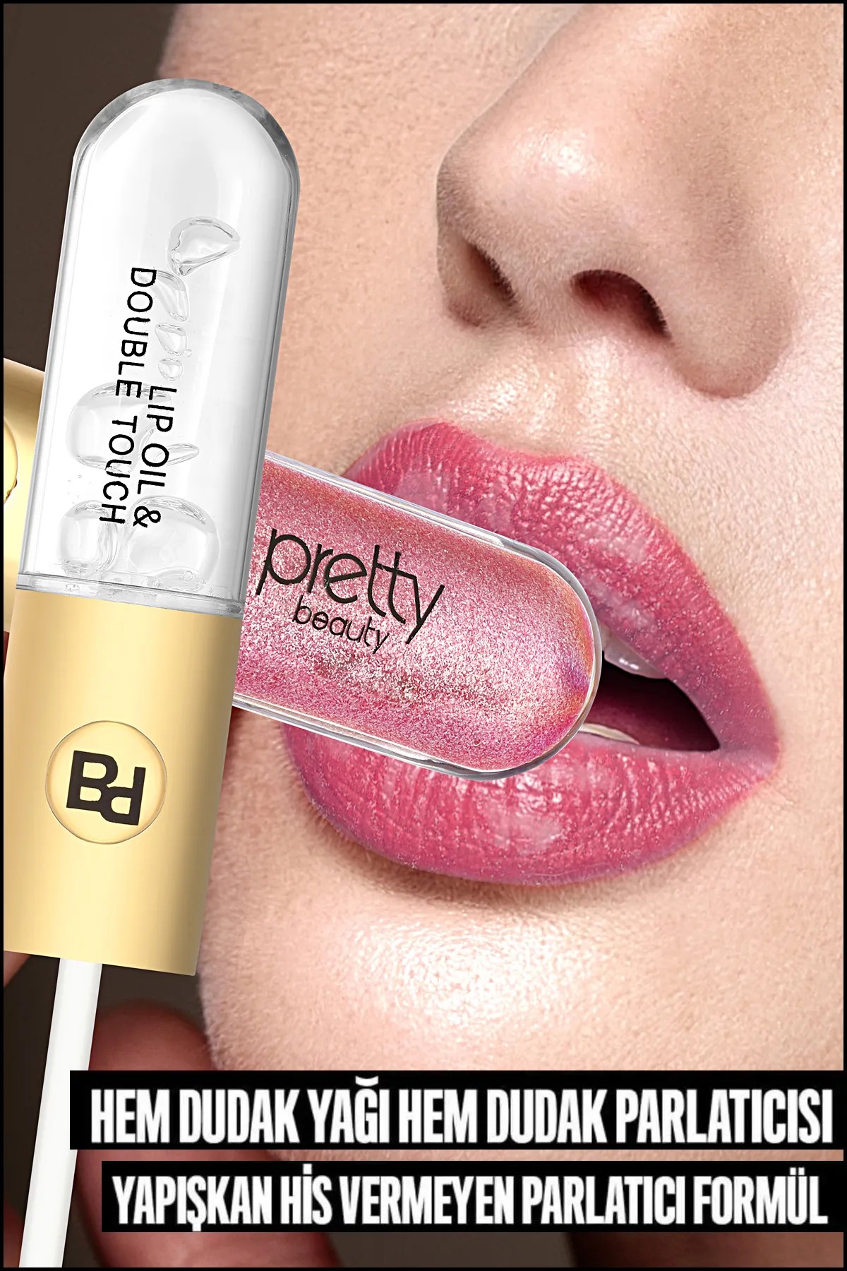 Pretty Beauty Çift Taraflı Gloss Ruj & Lip Oil Pb-408B-03