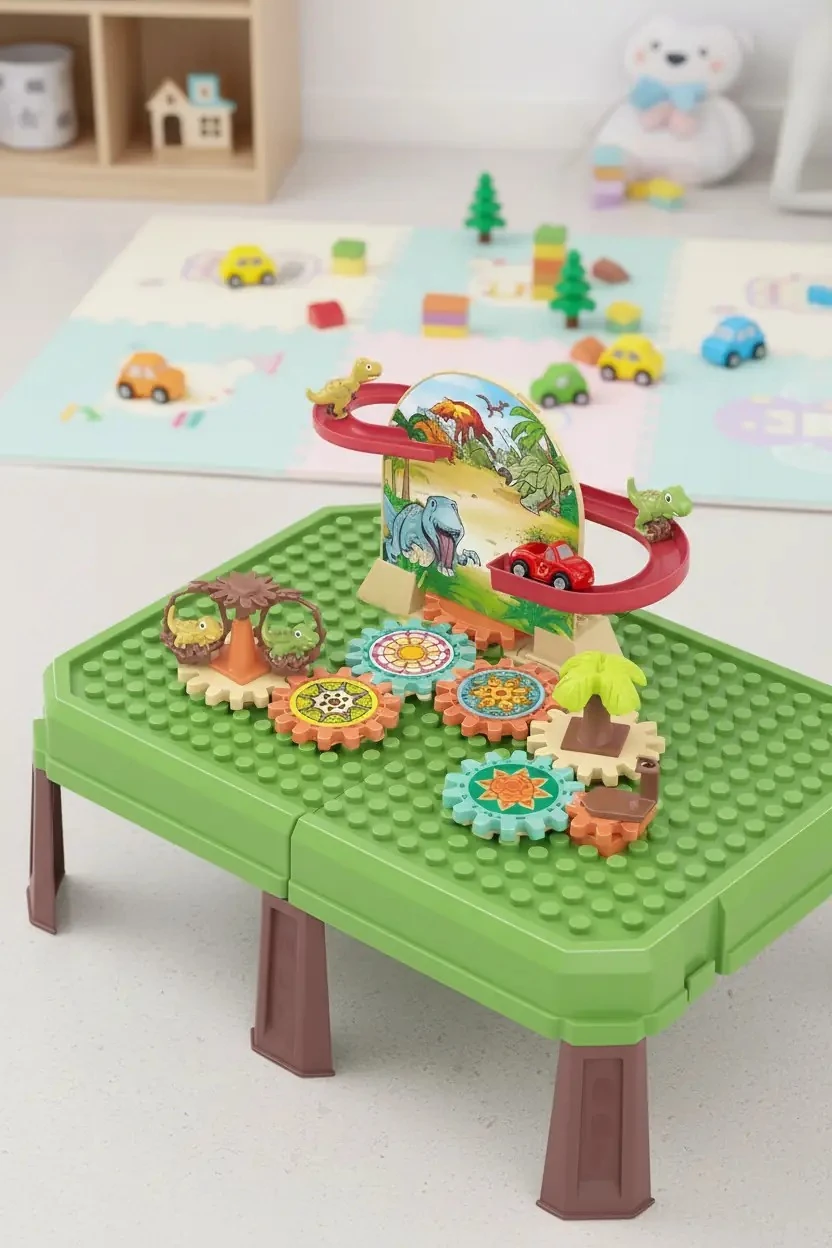 Miniso Lisanslı Büyük Oyun Bloğu Serisi Dinozor Kaydırak Oyun Masası