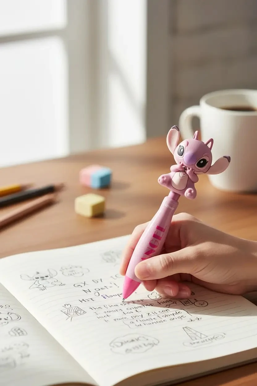 Disney Lisanslı Angel Figürlü Tükenmez Kalem Pürüzsüz Yazım 1.0mm 17,5 Cm