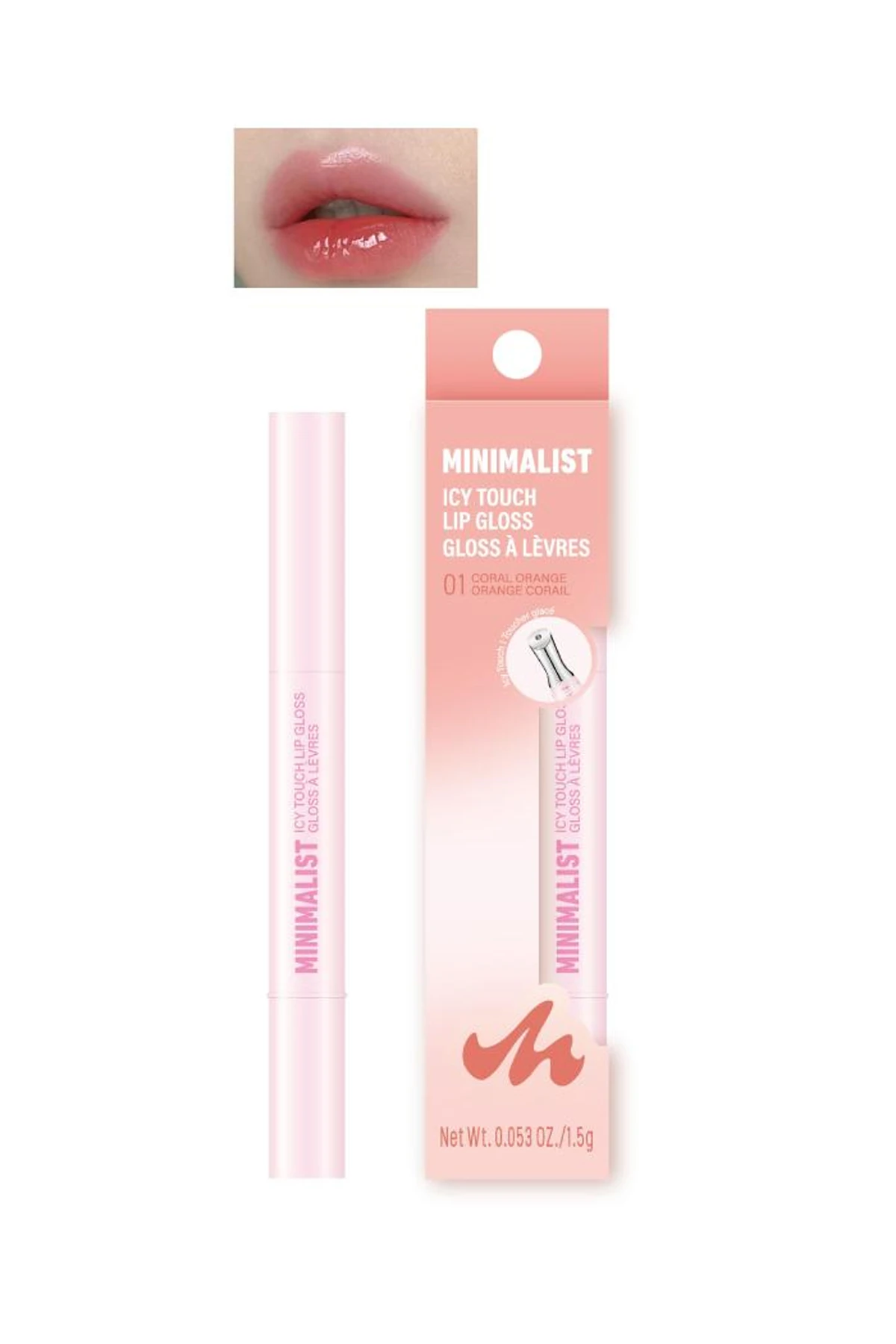 Minimalist Icy Touch Dudak Parlatıcısı (01 Mercan Turuncu)