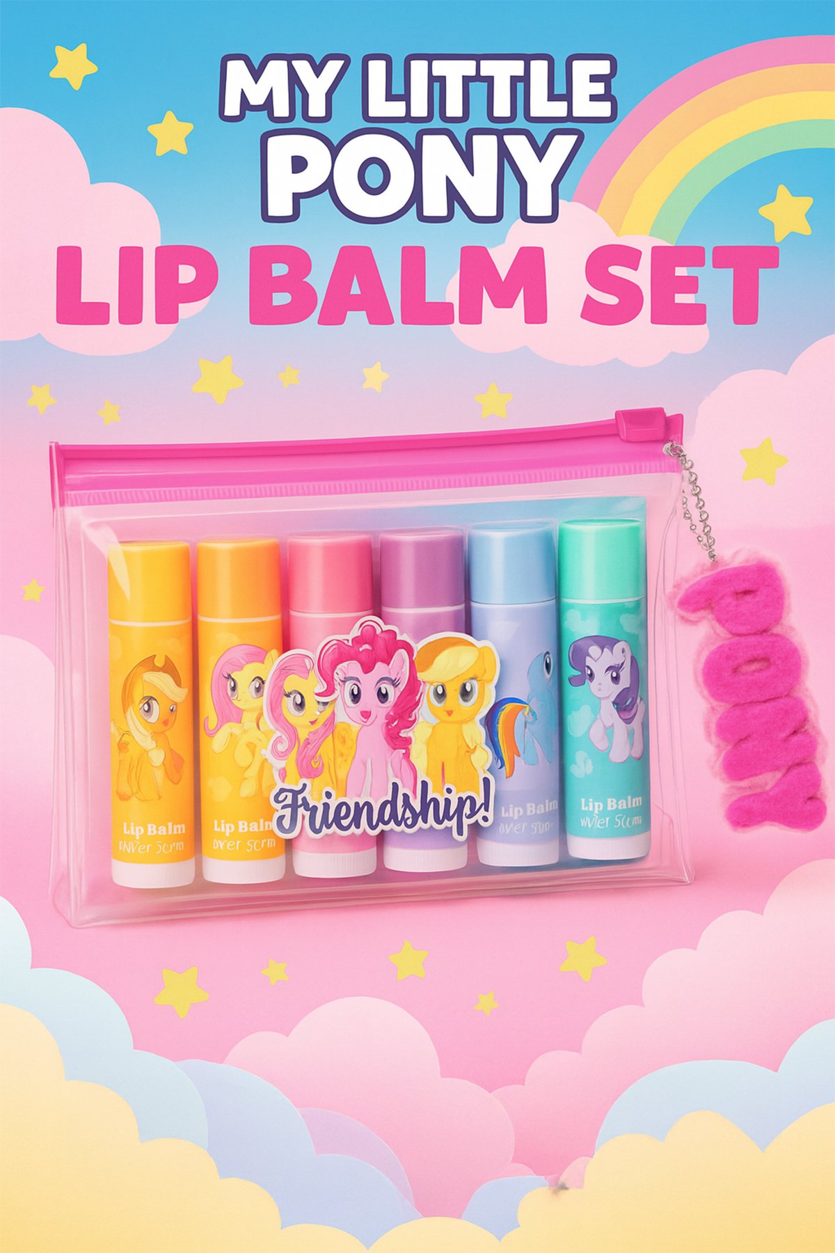 My Little Pony Lisanslı Çantalı 6'lı Lip Balm Seti