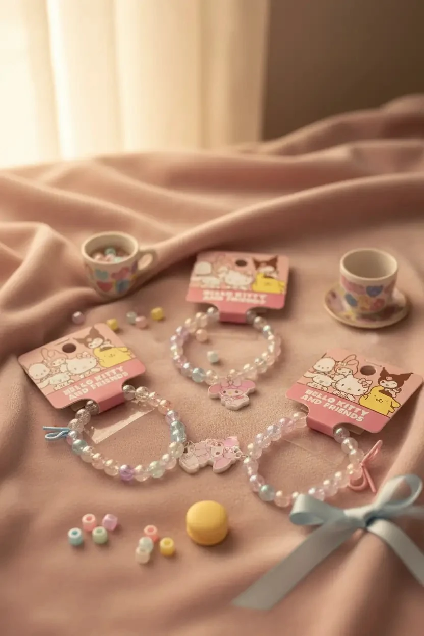 Sanrio Lisanslı Hello Kitty ve Arkadaşları Serisi Boncuklu Toka