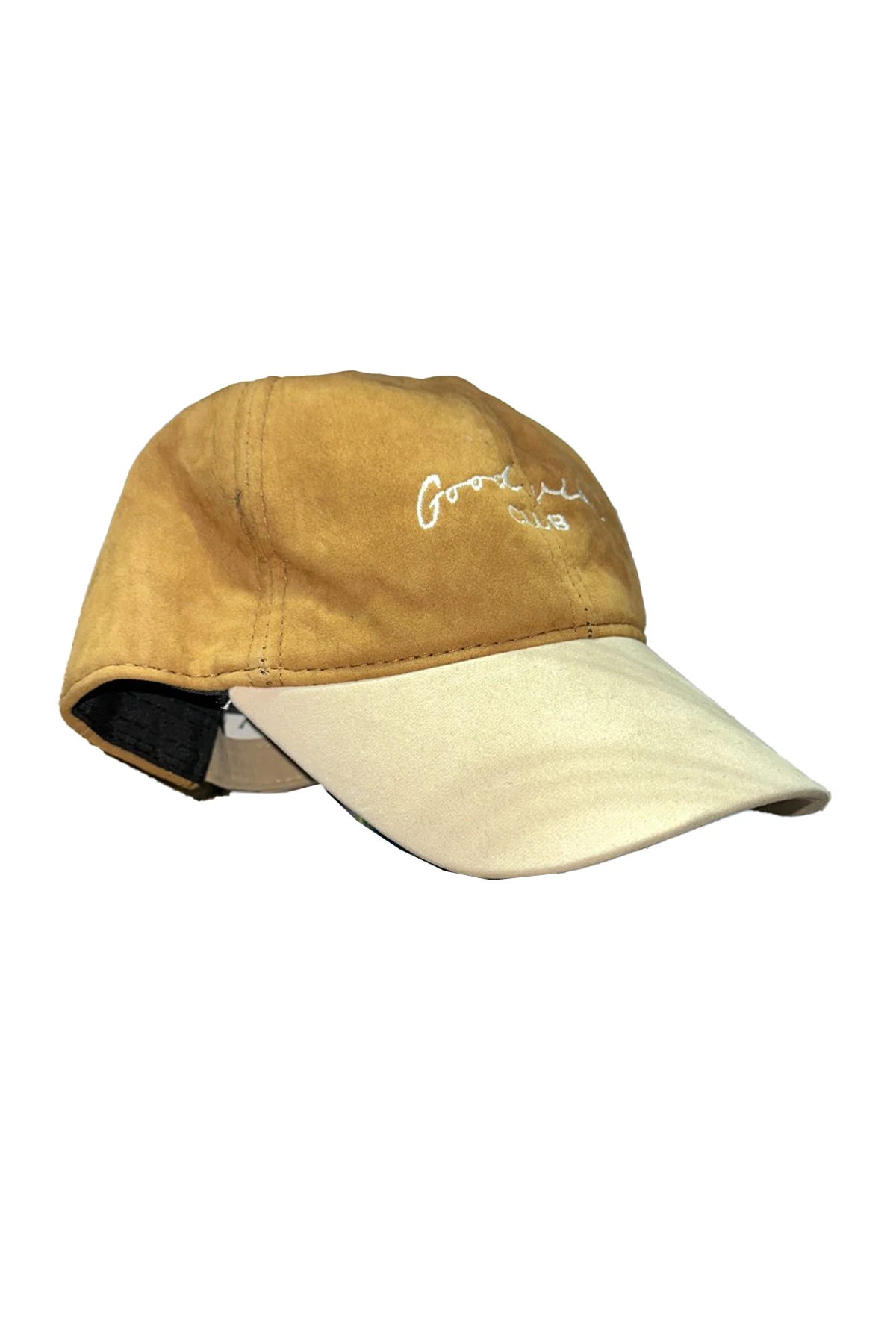 Good Vibes Club Nakışlı Süet Taba Kep