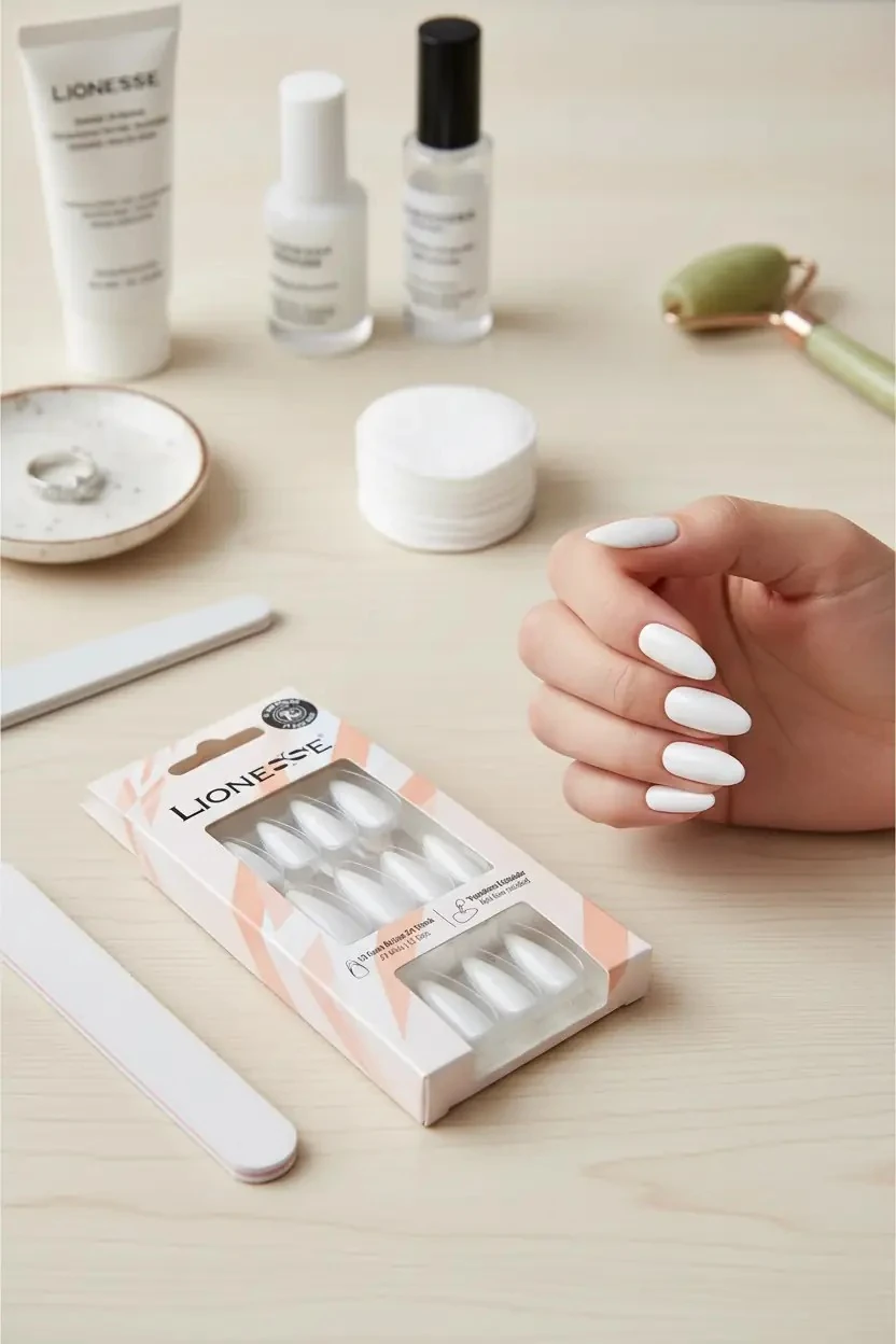 Lionesse Lisanslı Takma Tırnak A-90 White – 24’lü Parlak Beyaz Manikür