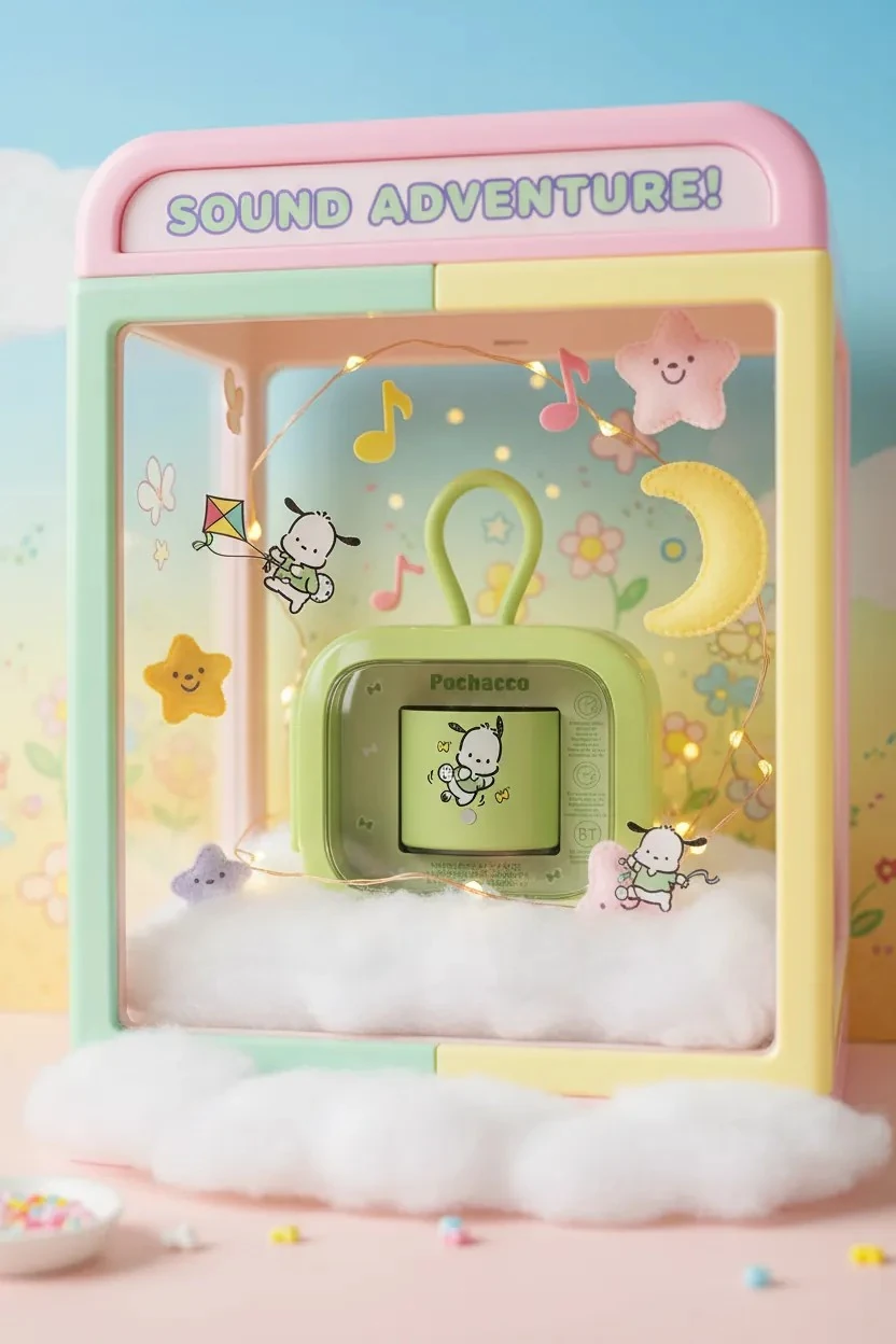 Sanrio Lisanslı Taşınabilir Metal Kablosuz Hoparlör - Pochacco