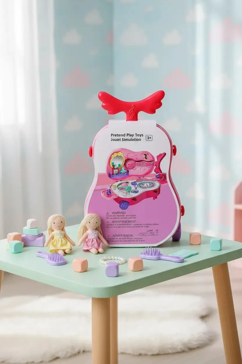 Açılabilir Keman Figürlü Oyuncak Güzellik Seti