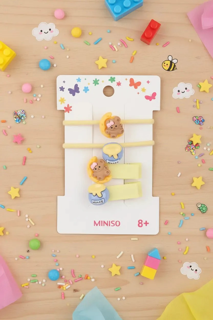 Sevimli Hayvan Figürlü 4'lü Saç Tokası Seti - Renkli ve Eğlenceli Saç Aksesuarları