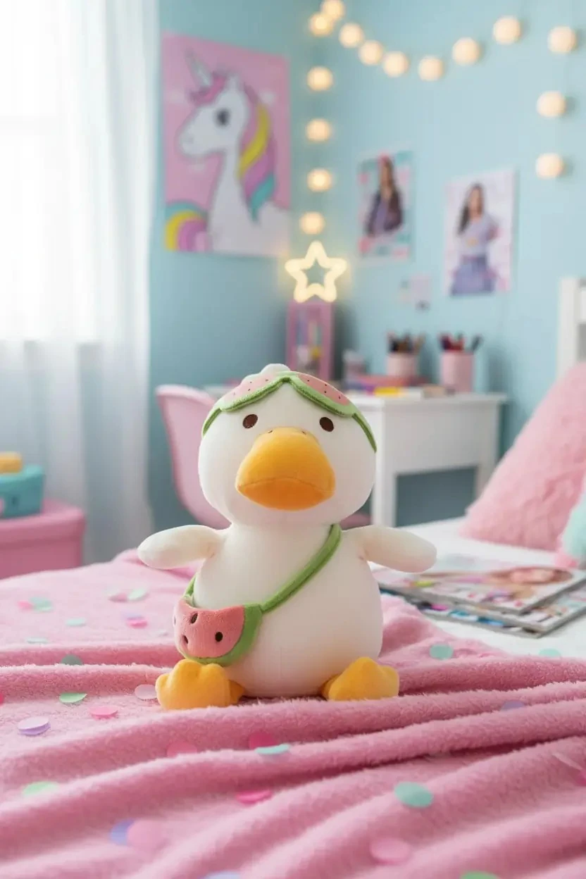 Plaj Serisi Dalgıç Ördek Peluş Oyuncak (Karpuz) - 28 cm