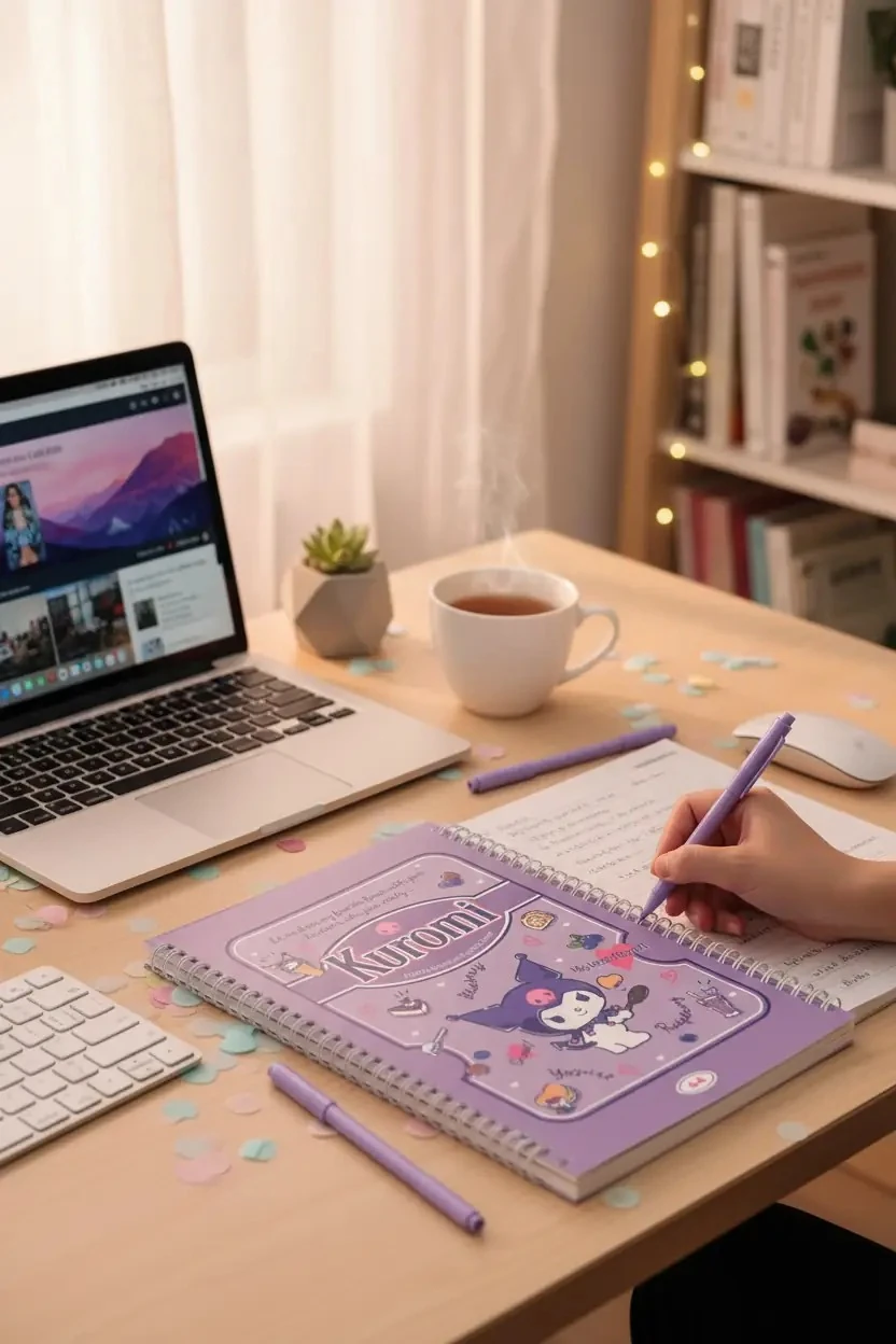 Sanrio Lisanslı Kuromi Retro Koleksiyonu A4 PP Tel Ciltli Kitap (60 Sayfa)