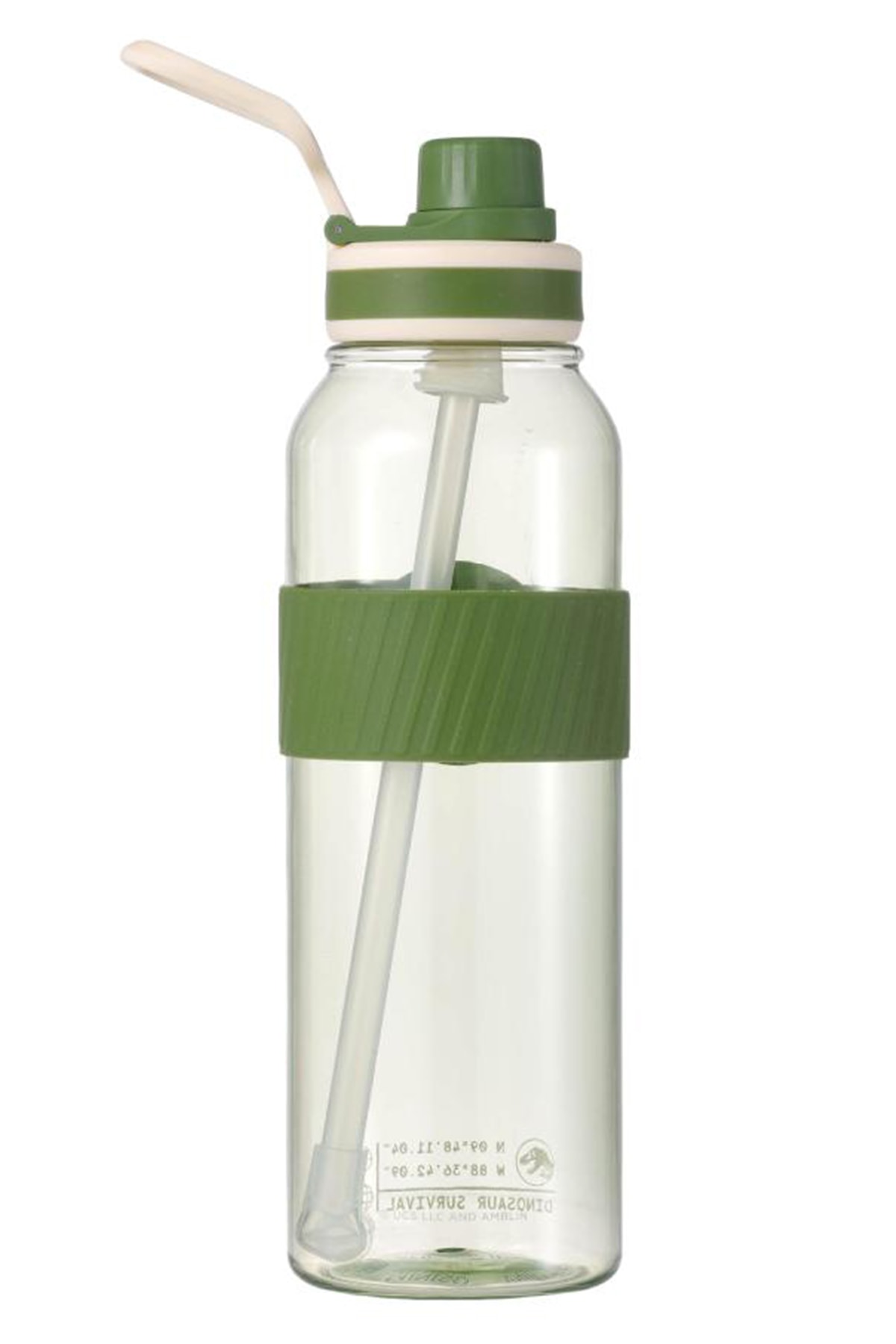 Jurassic World Saplı ve Pipetli Plastik Şişe 1000 mL (Yeşil)