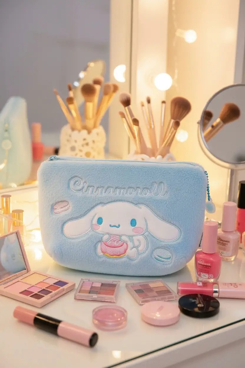 Sanrio Lisanslı Kozmetik Çantası (Cinnamoroll)
