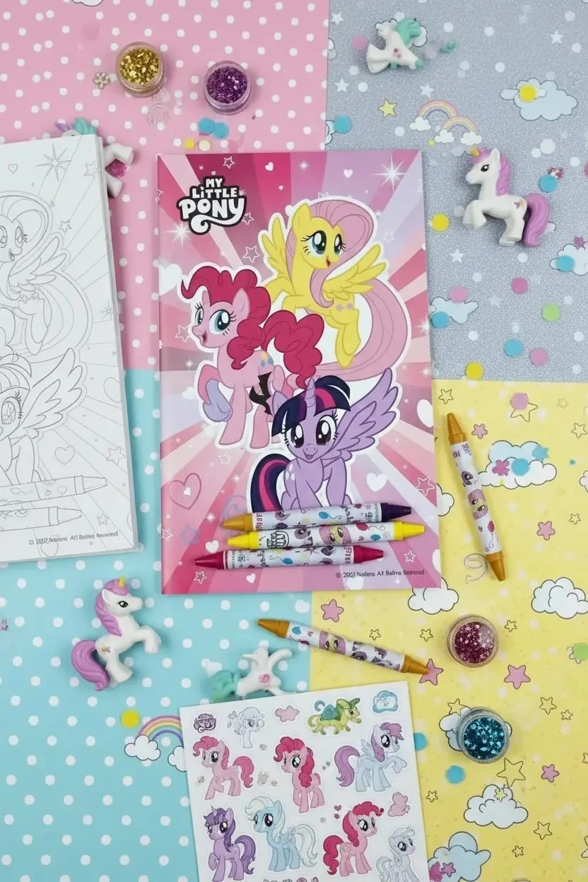 My Little Pony Lisanslı Boyama Çantası Çıkartma ve Kalem İçerikli Aktivite Seti
