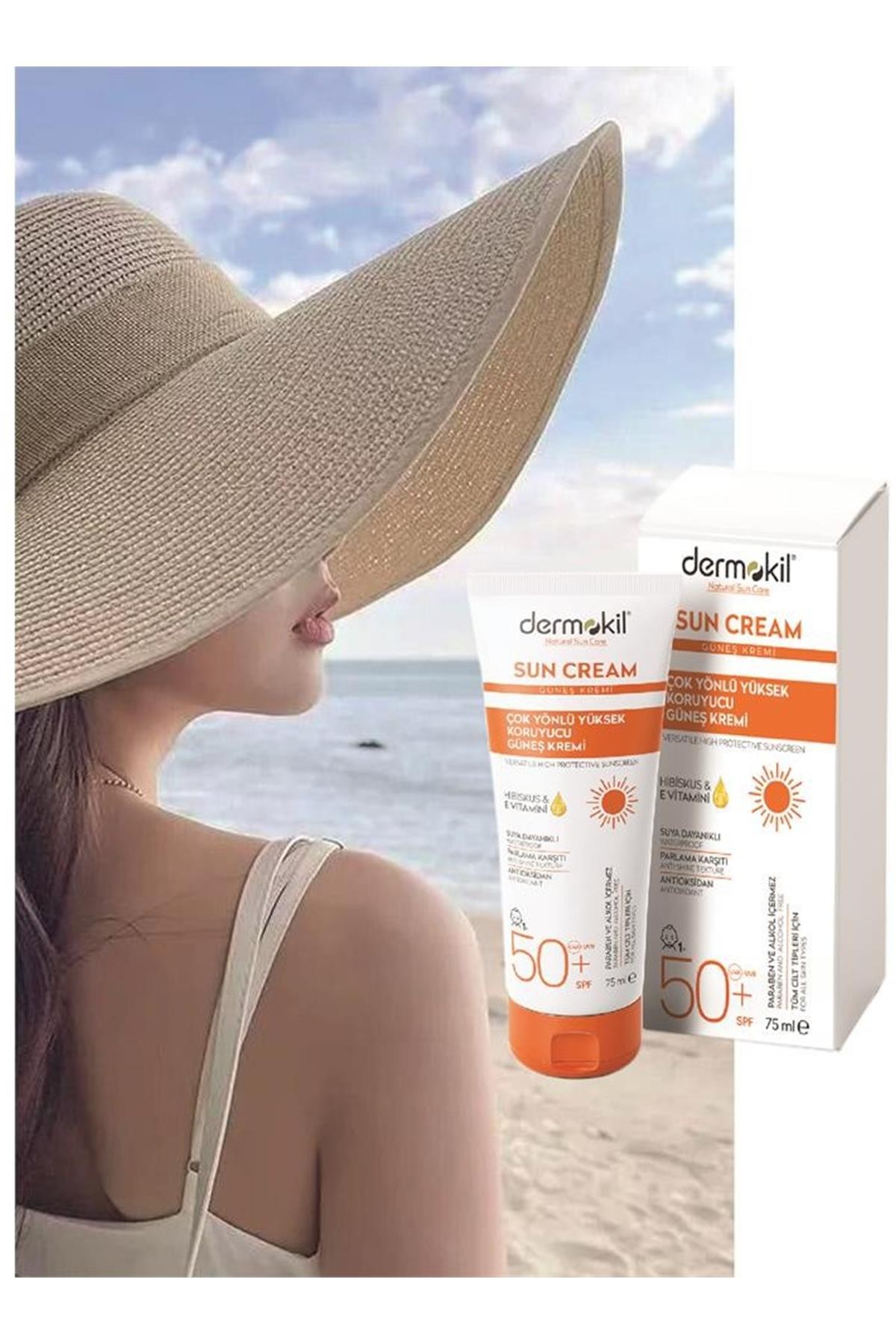 Dermokil Sun Cream-Çok Yönlü Yüksek Koruyucu Güneş Kremi50 Spf 75 Ml