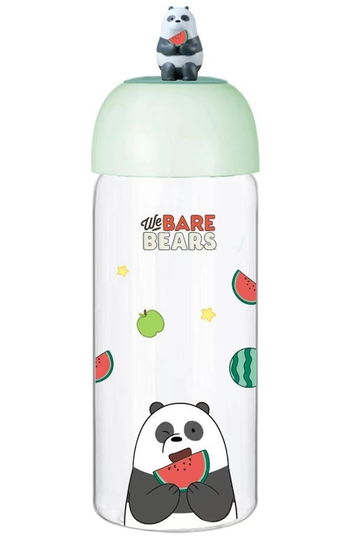 We Bare Bears Lisanslı Figürlü Borosilikat Cam Şişe (420Ml)- Panda