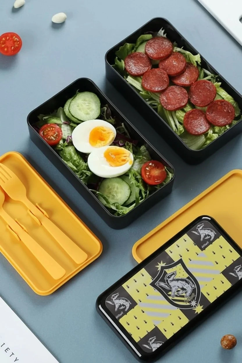 Harry Potter Lisanslı Hufflepuff Çift Katlı Yemek Kabı (1000ml)