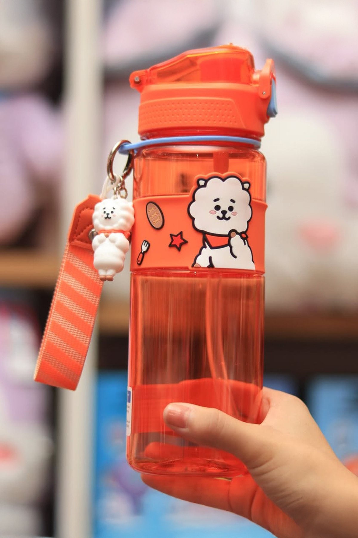 BT21 Lisanslı Askılı ve Kılıflı Plastik Şişe (800mL) - RJ