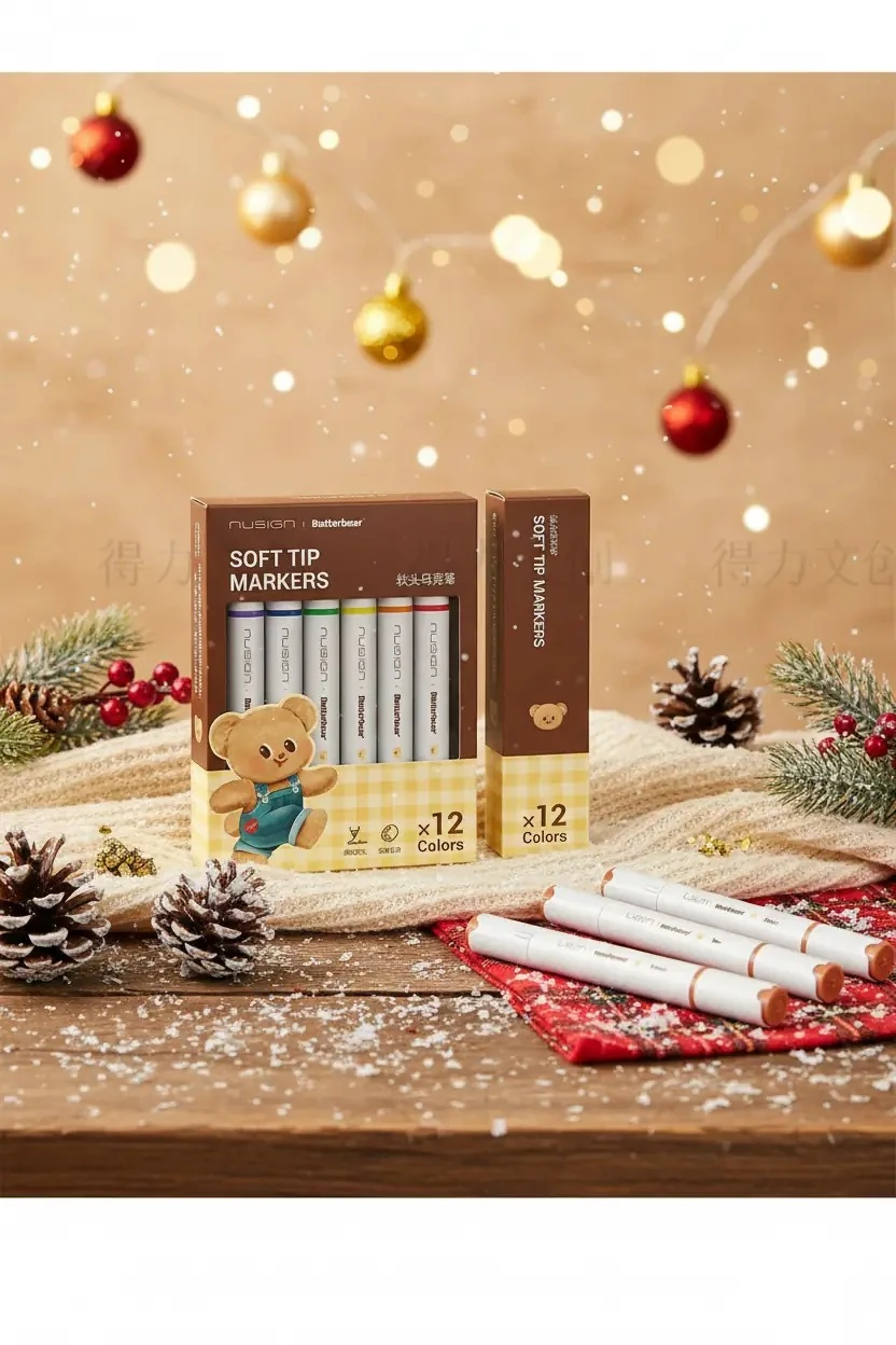 Butterbear Serisi 12 Renk Yumuşak Uçlu Marker