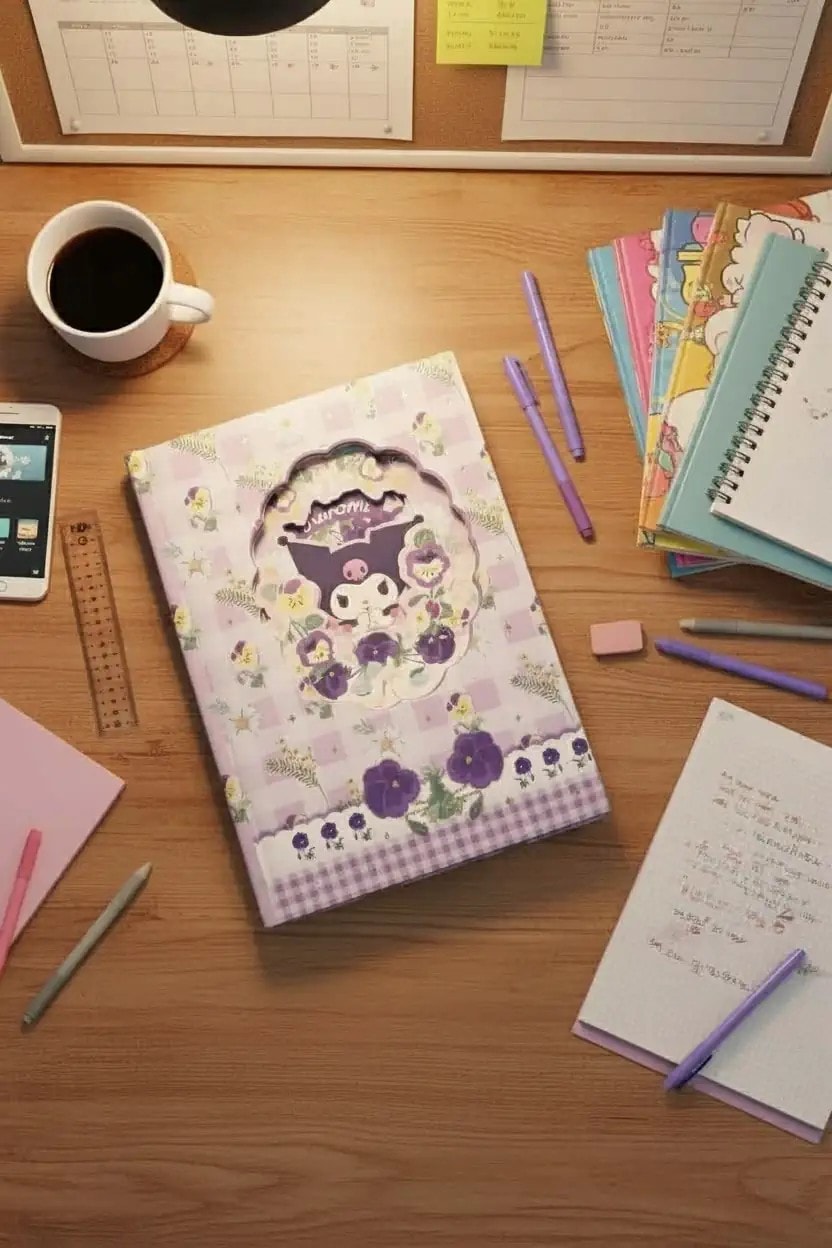 Sanrio Lisanslı Sert Kapak Not Defteri (96 Yaprak) - Kuromi