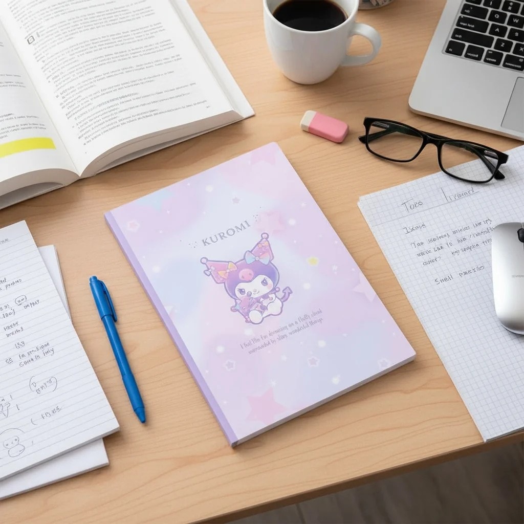 Sanrio Lisanslı Kuromi A5 Ciltli Defter (32 Yaprak) - Sevimli Kuromi'nin Renkli Dünyası