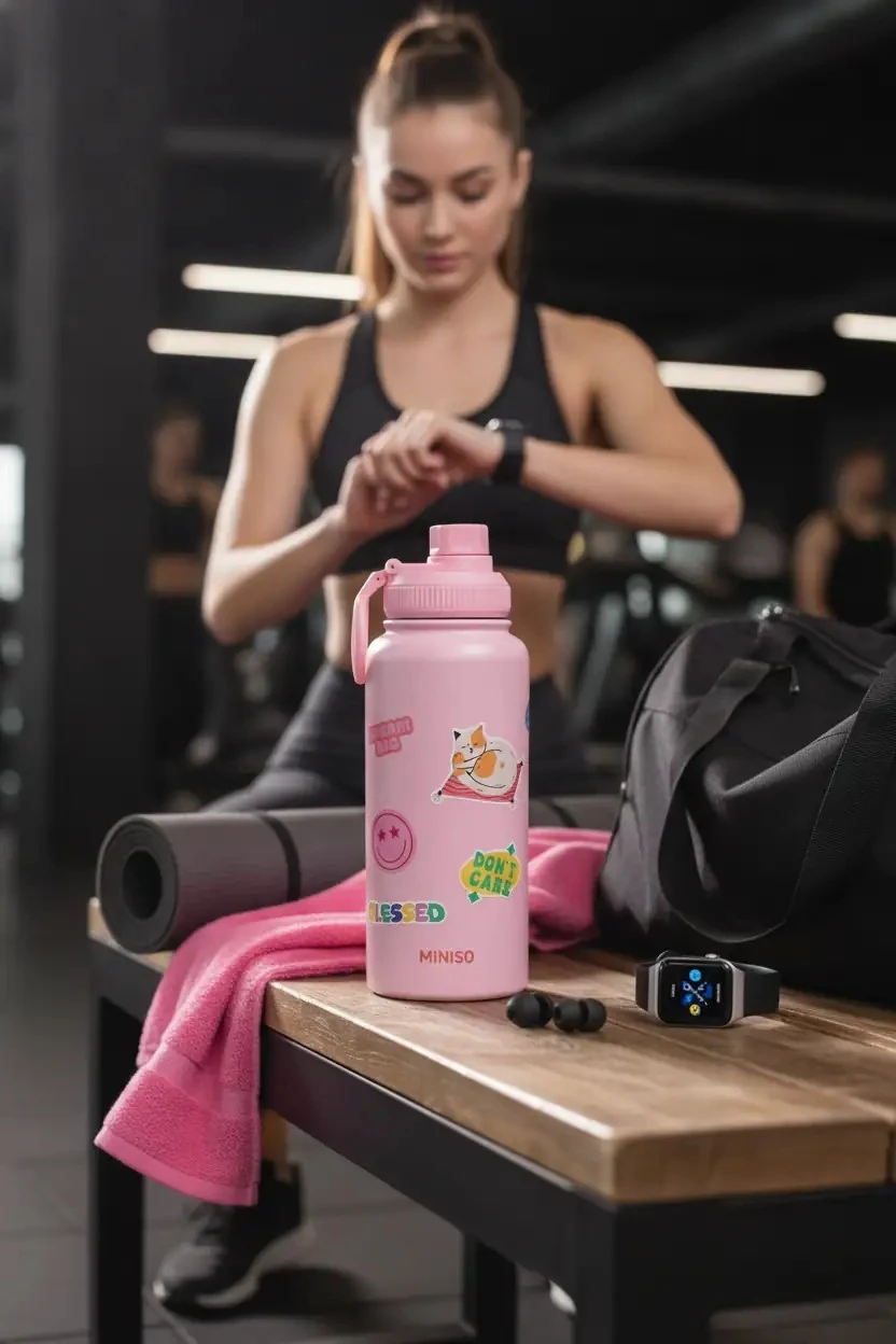 DIY Serisi Çift Cidarlı Isı Yalıtımlı Matara 900 mL (Pembe)