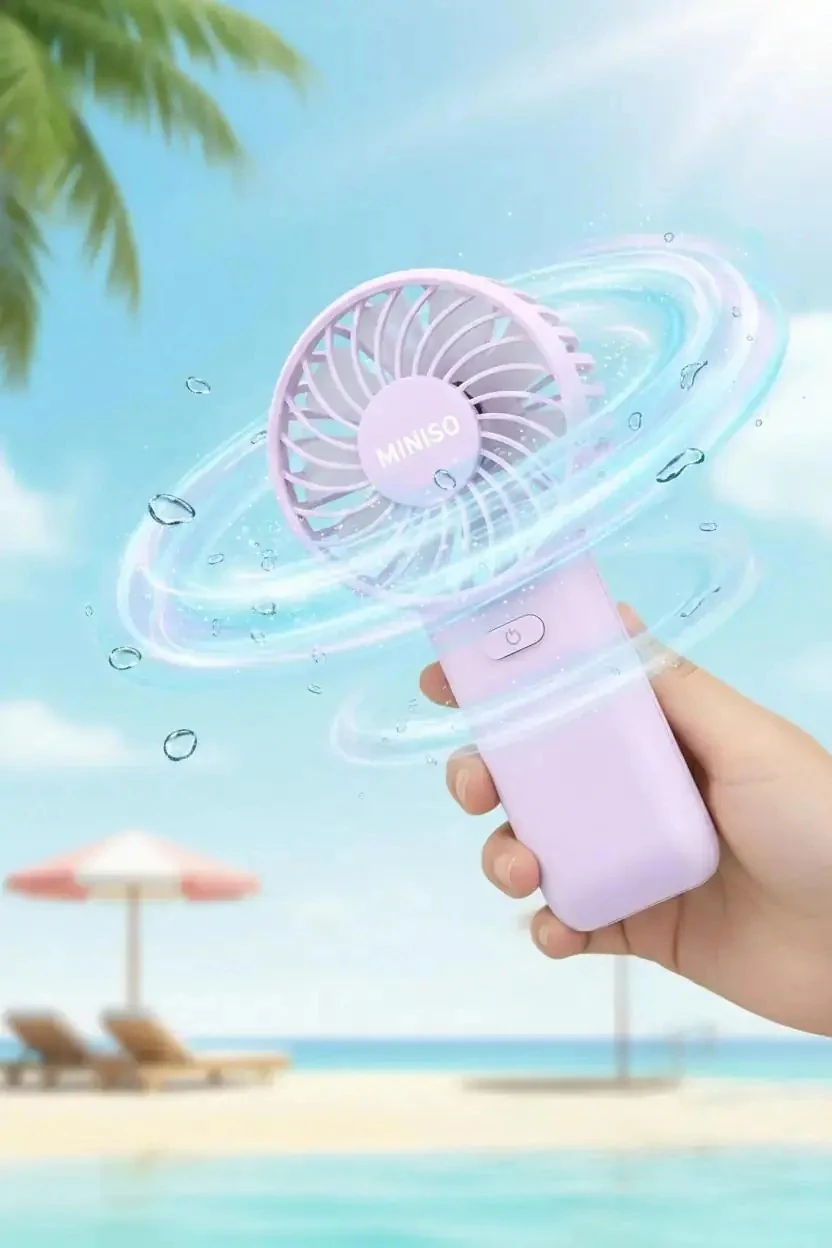 Macaron Serisi 1200mAh Taşınabilir Mini El Fanı (Mor)