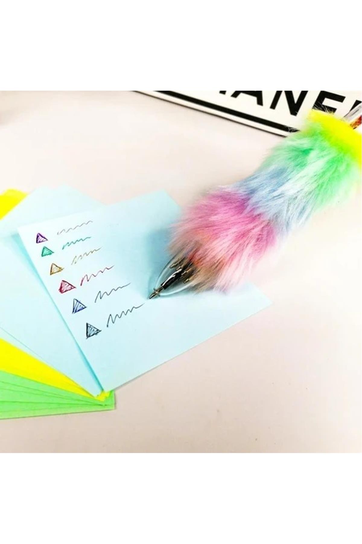 Tüy Yumağı Unicorn 6 Renk Yazan Kalem