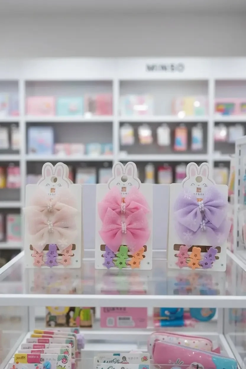 Pembe Fiyonklu Lastik Toka 2'Li Ve Minik Mandal Toka 6'Lı – Şık Ve Eğlenceli Saç Aksesuarı Seti